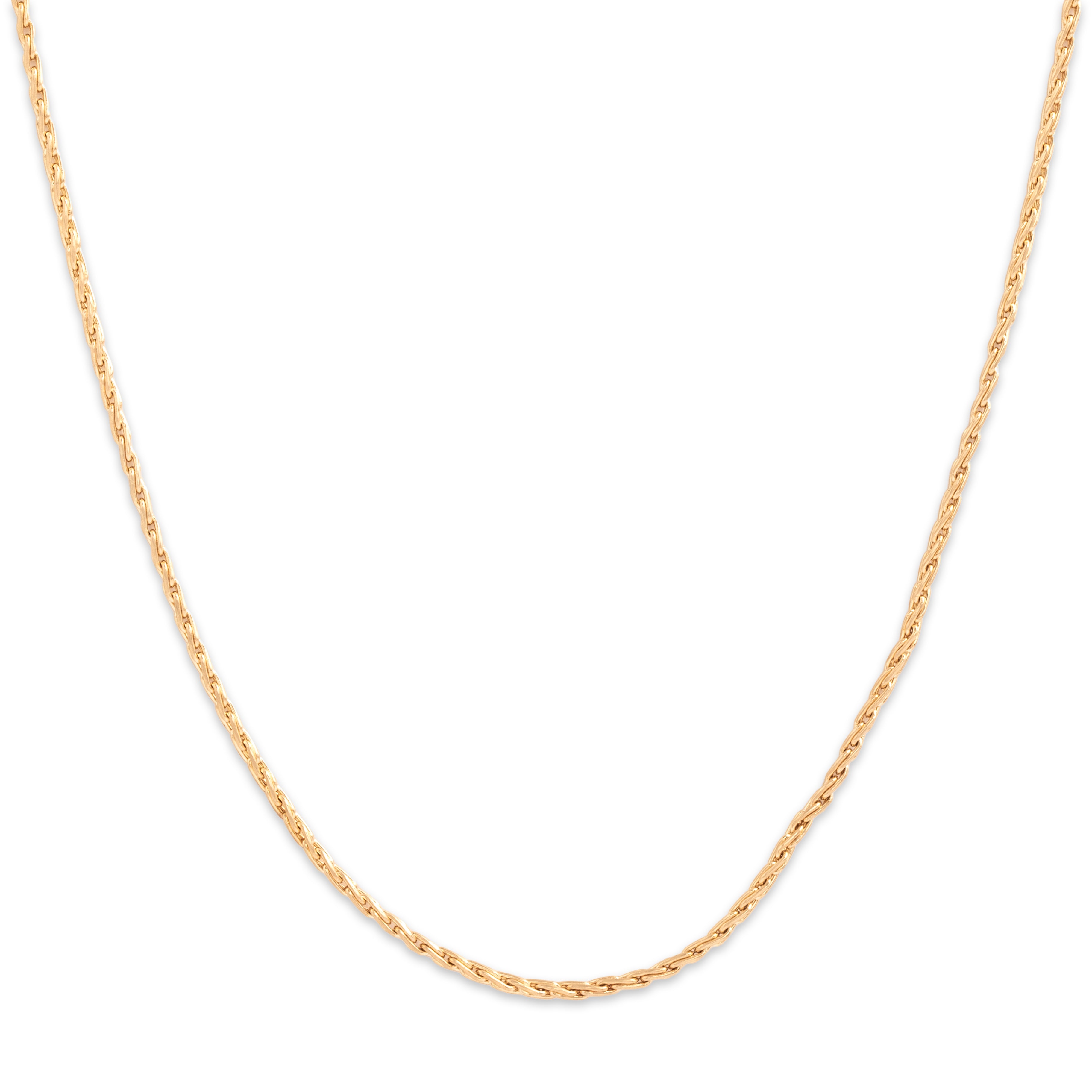 Vintage 14k Yellow Gold 1.2mm Classic Wheat Chain - Close-up view
