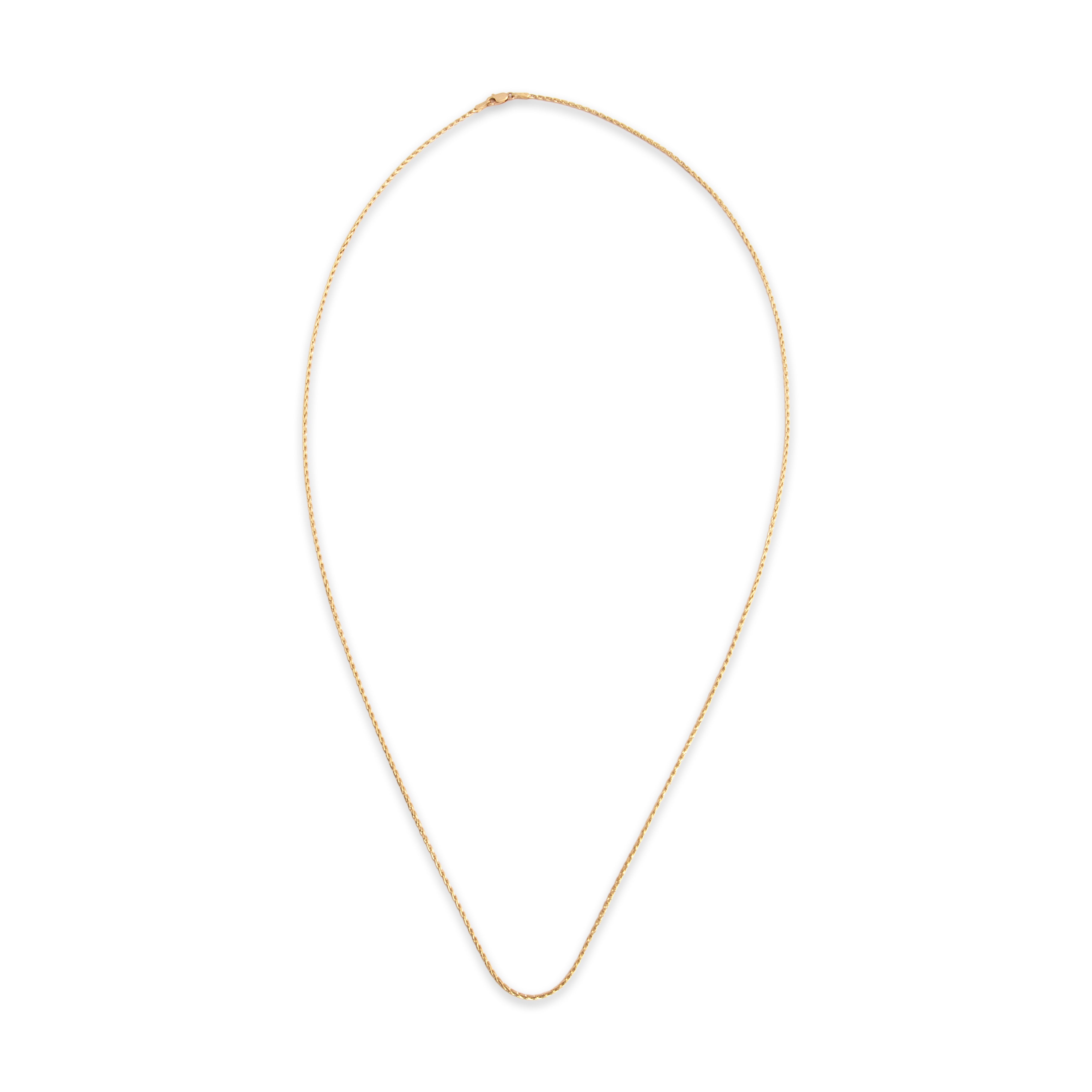 Vintage 14k Yellow Gold 1.2mm Classic Wheat Chain - Overall view