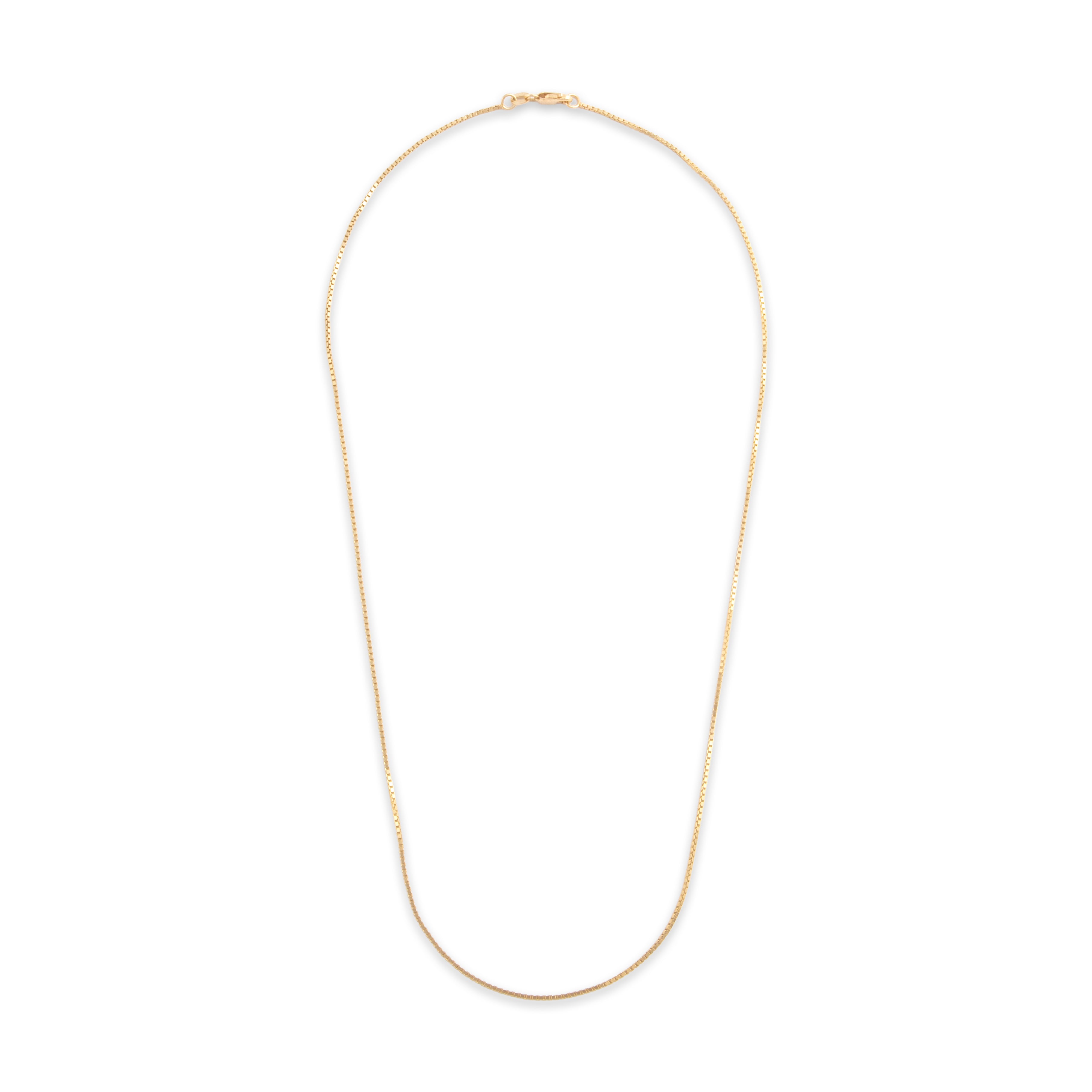 Vintage 14k Yellow Gold 1mm Classic Box Chain - Overall view