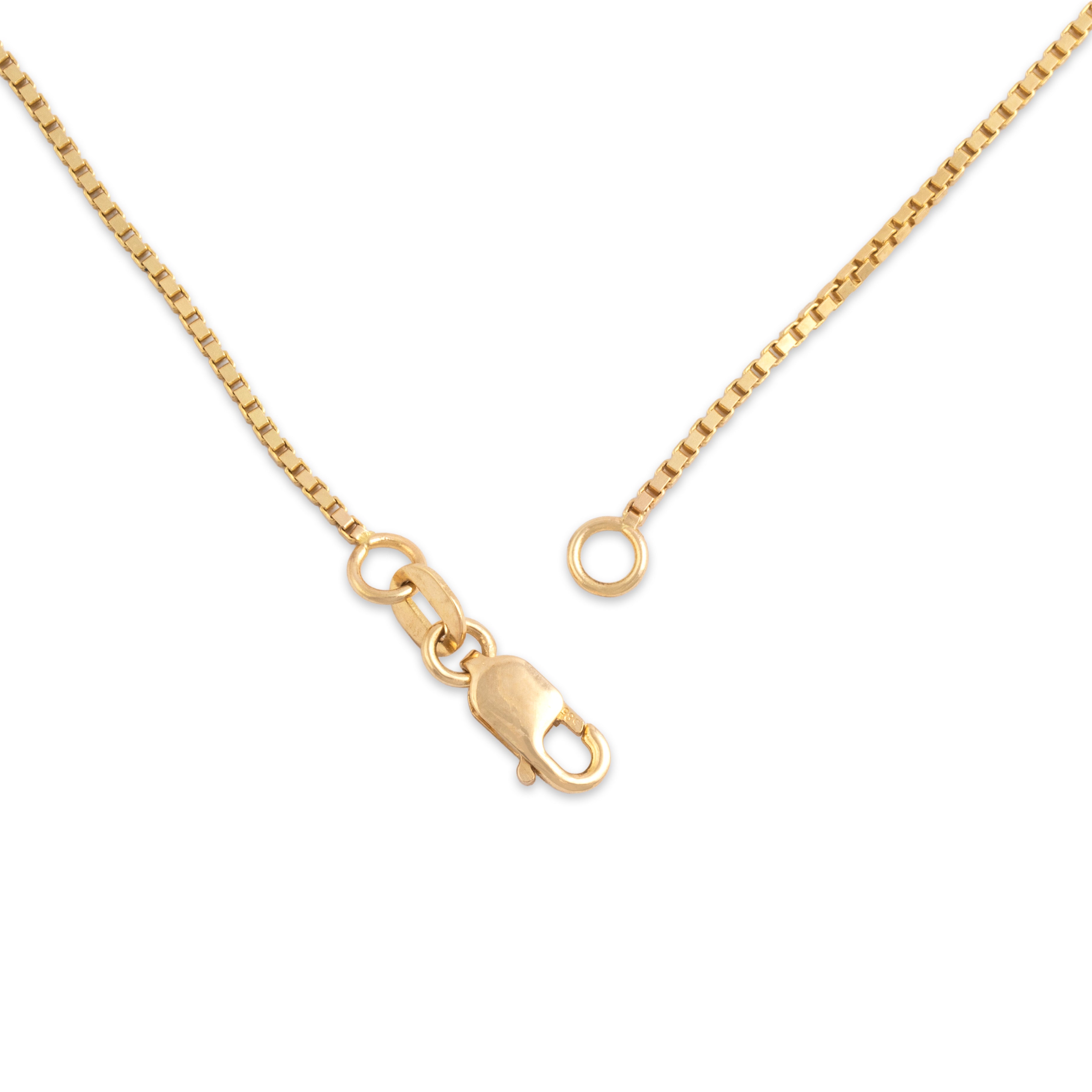 Vintage 14k Yellow Gold 1mm Classic Box Chain - clasp view