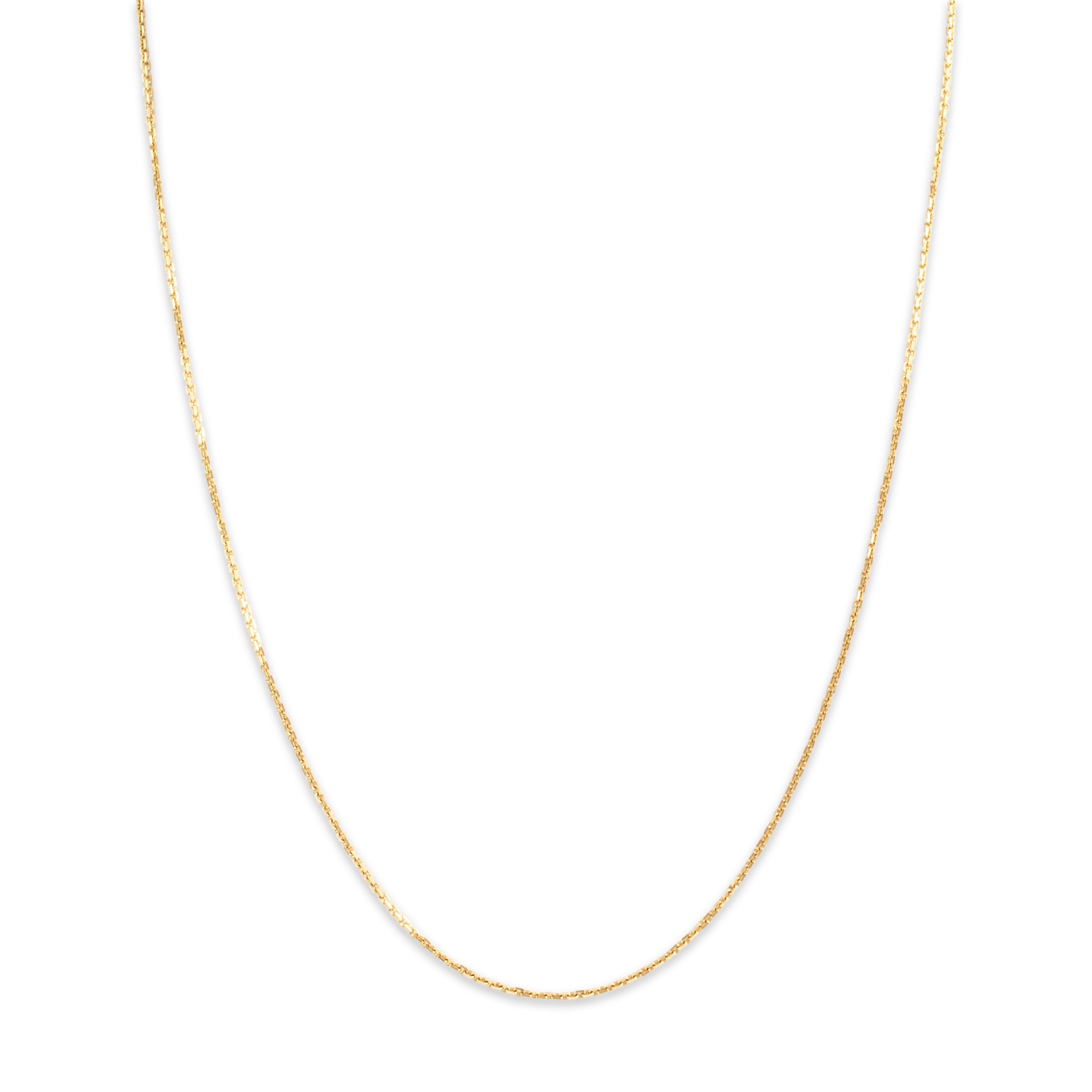 Vintage Italian 14k Yellow Gold 1.2mm Glittering Cable Chain - detail view #1