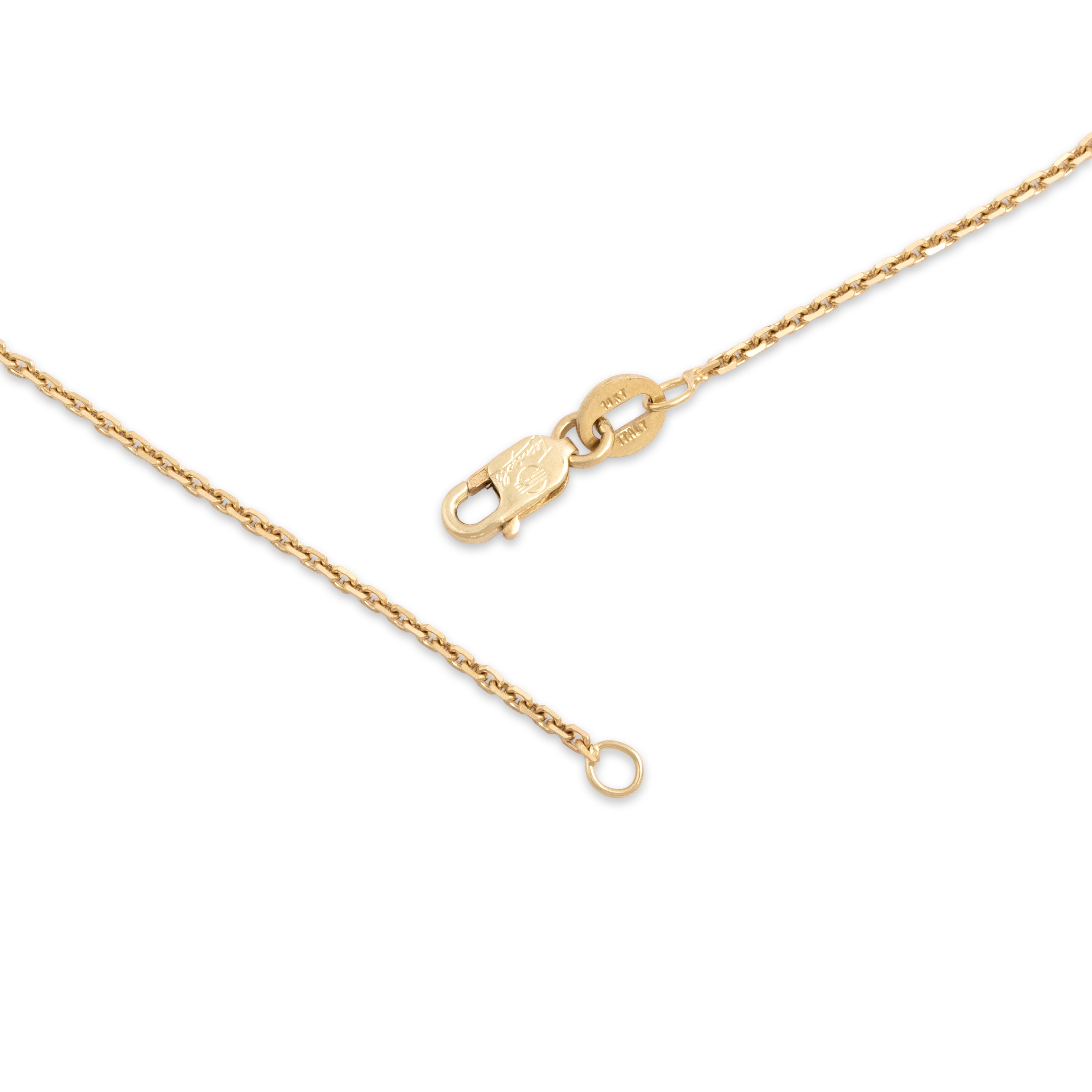 Vintage Italian 14k Yellow Gold 1.2mm Glittering Cable Chain - clasp view