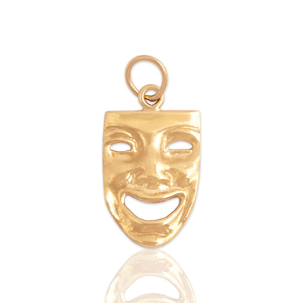Vintage 14k Yellow Gold Comedy Drama Mask Charm / Pendant