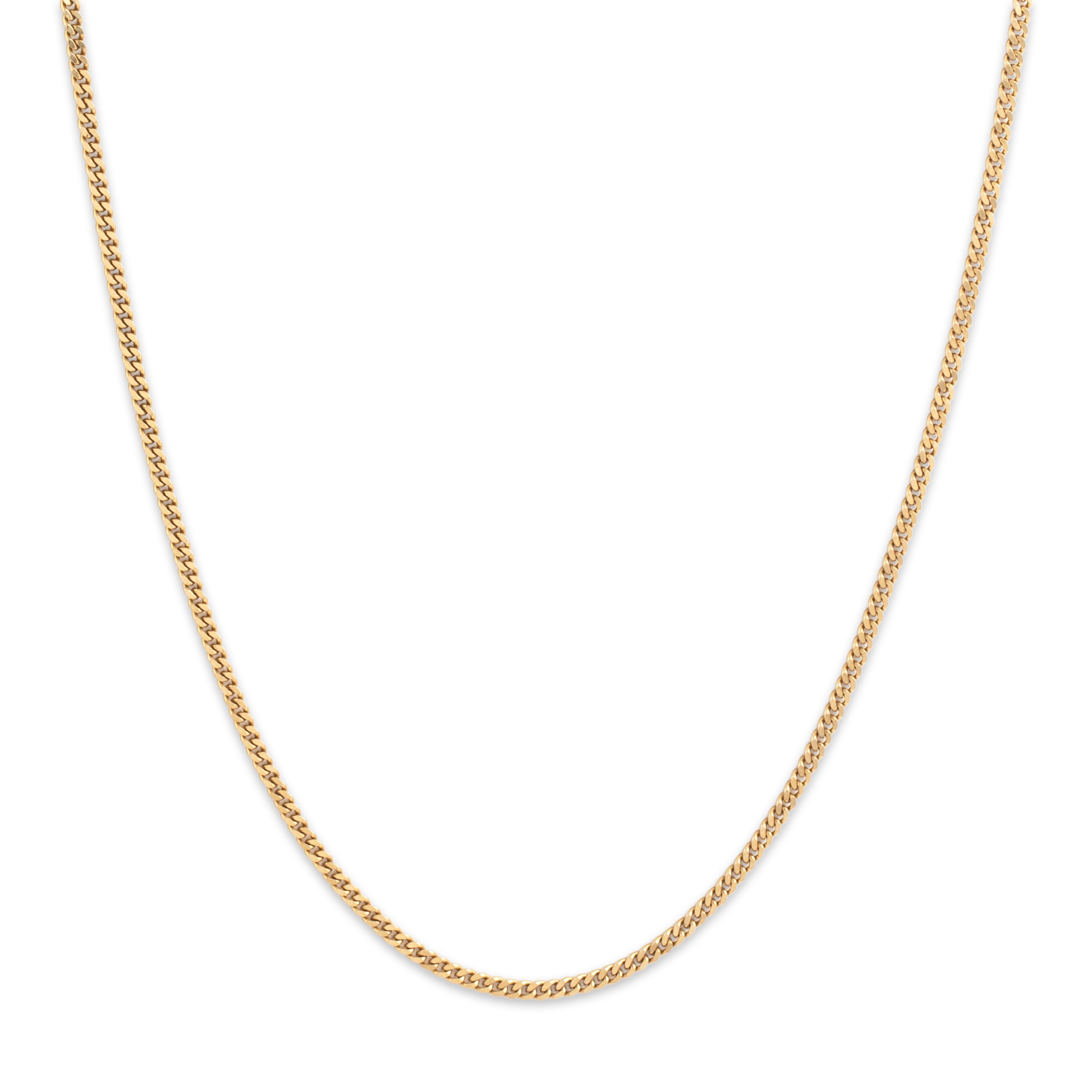 Vintage Italian 18k Yellow Gold 1.8mm Fabulous Curb Chain - Close-up view