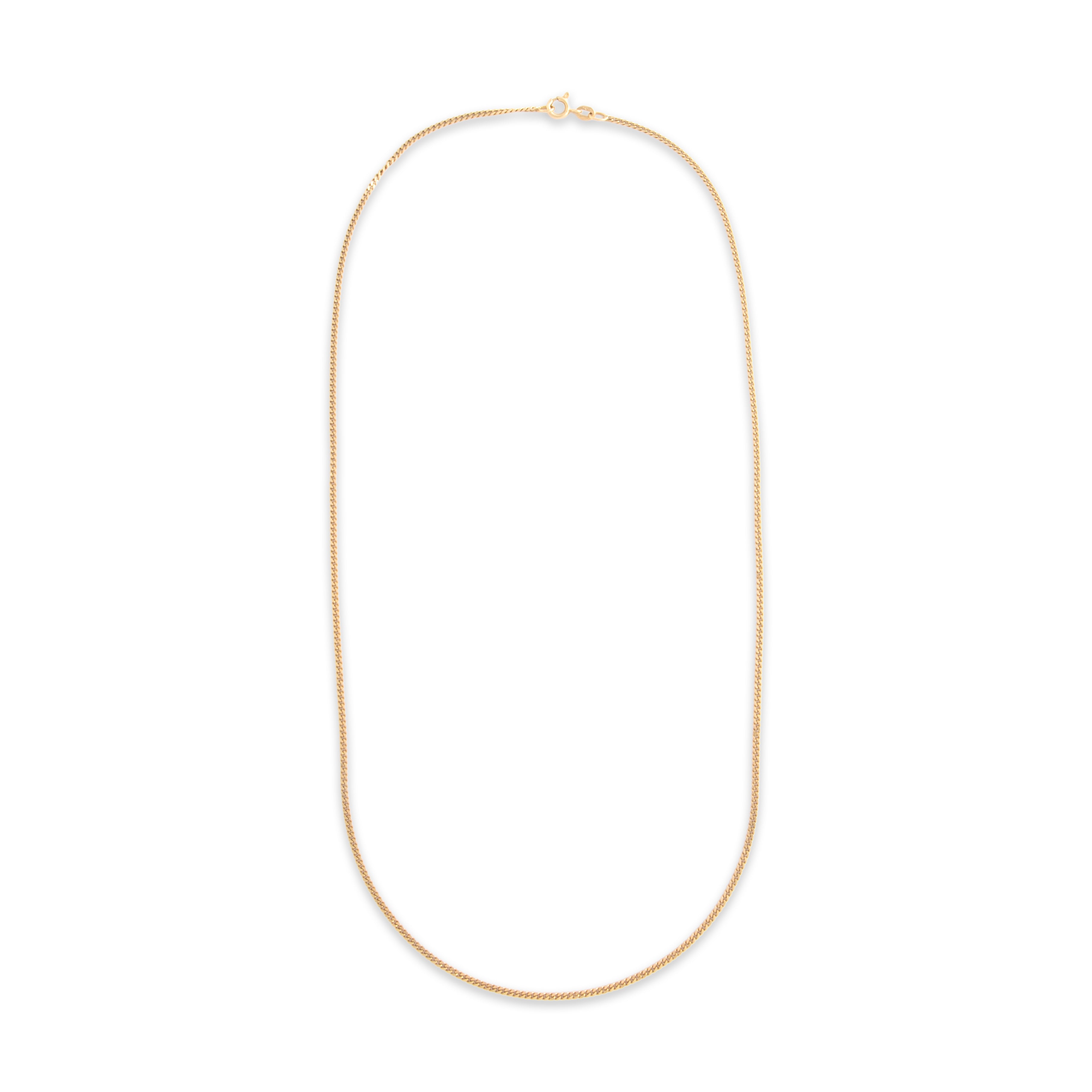 Vintage Italian 18k Yellow Gold 1.8mm Fabulous Curb Chain - Overall view
