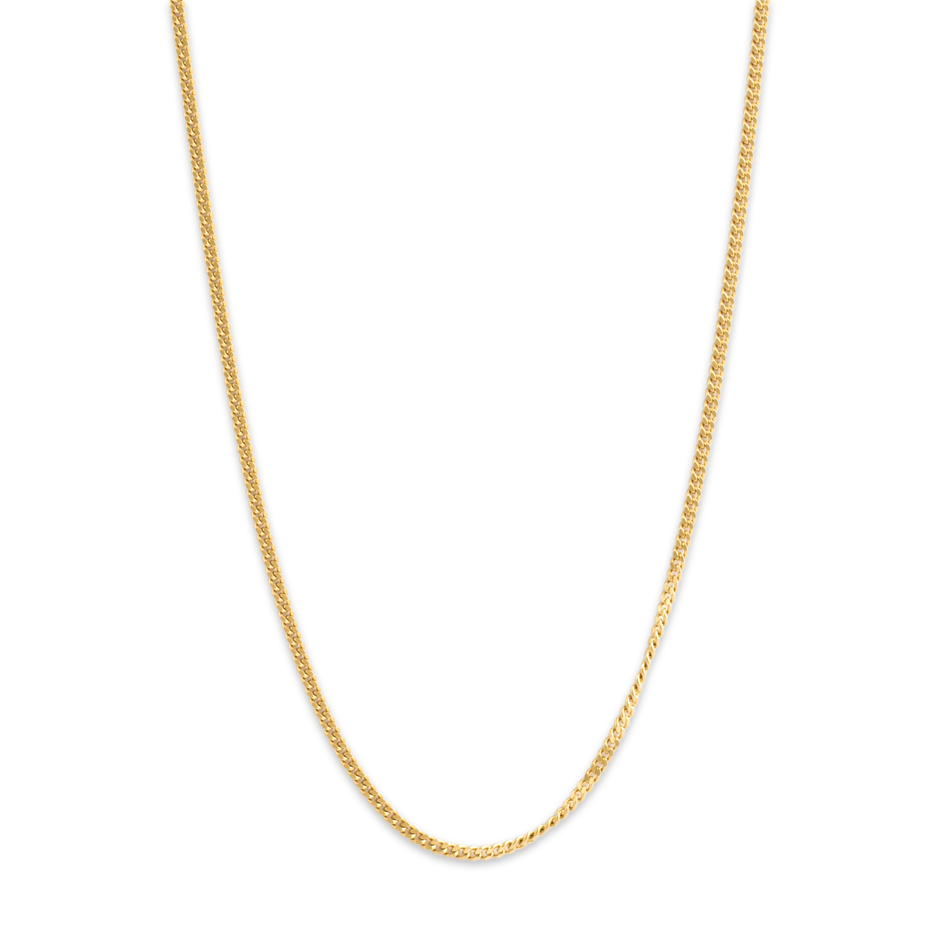 Vintage Italian 18k Yellow Gold 2.1mm Classic Curb Chain 25