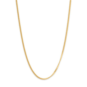Vintage Italian 18k Yellow Gold 2.1mm Classic Curb Chain 25"