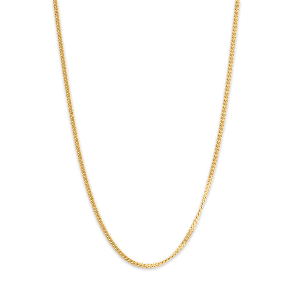 Vintage Italian 18k Yellow Gold 2.1mm Classic Curb Chain 25