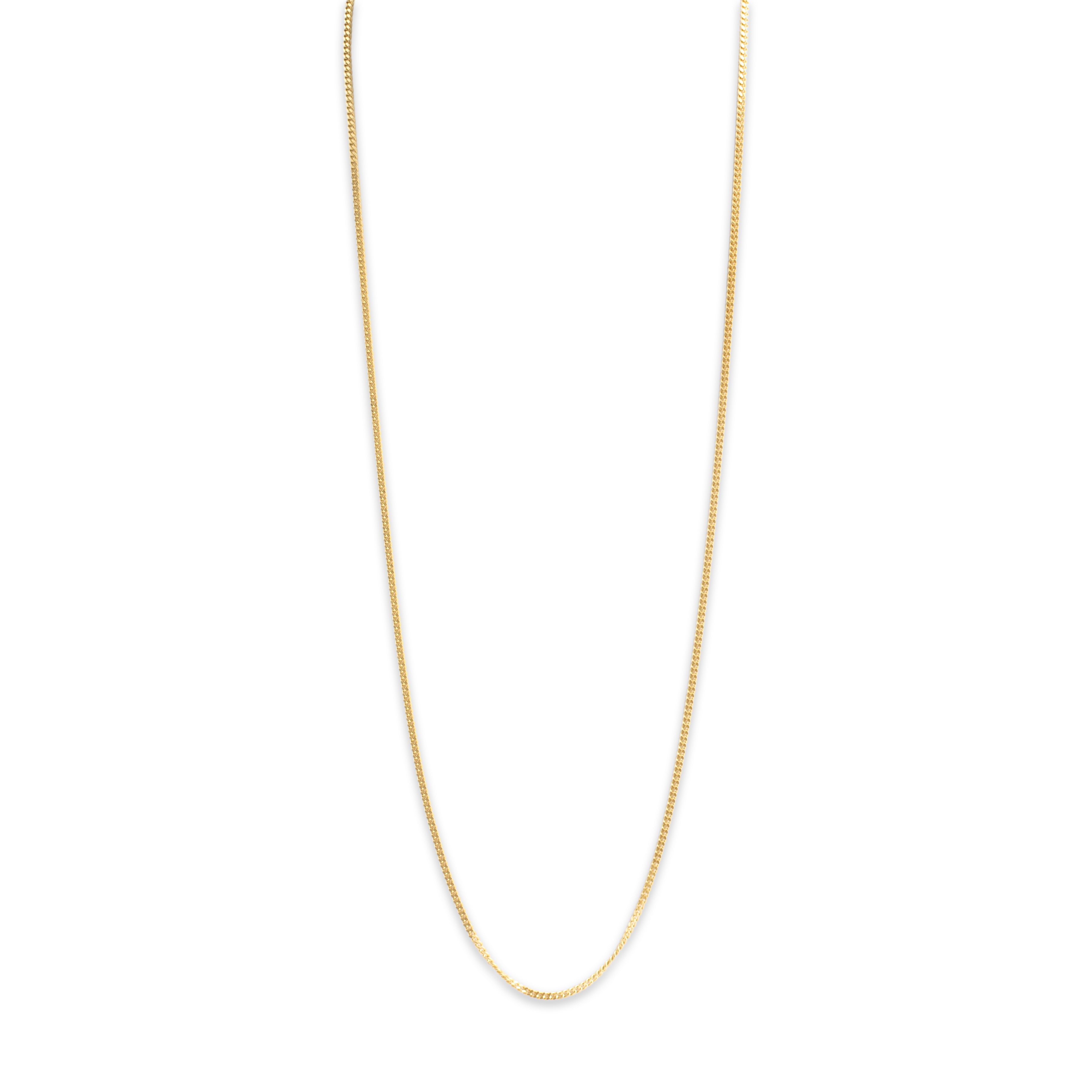Vintage Italian 18k Yellow Gold 2.1mm Classic Curb Chain - detail view #1