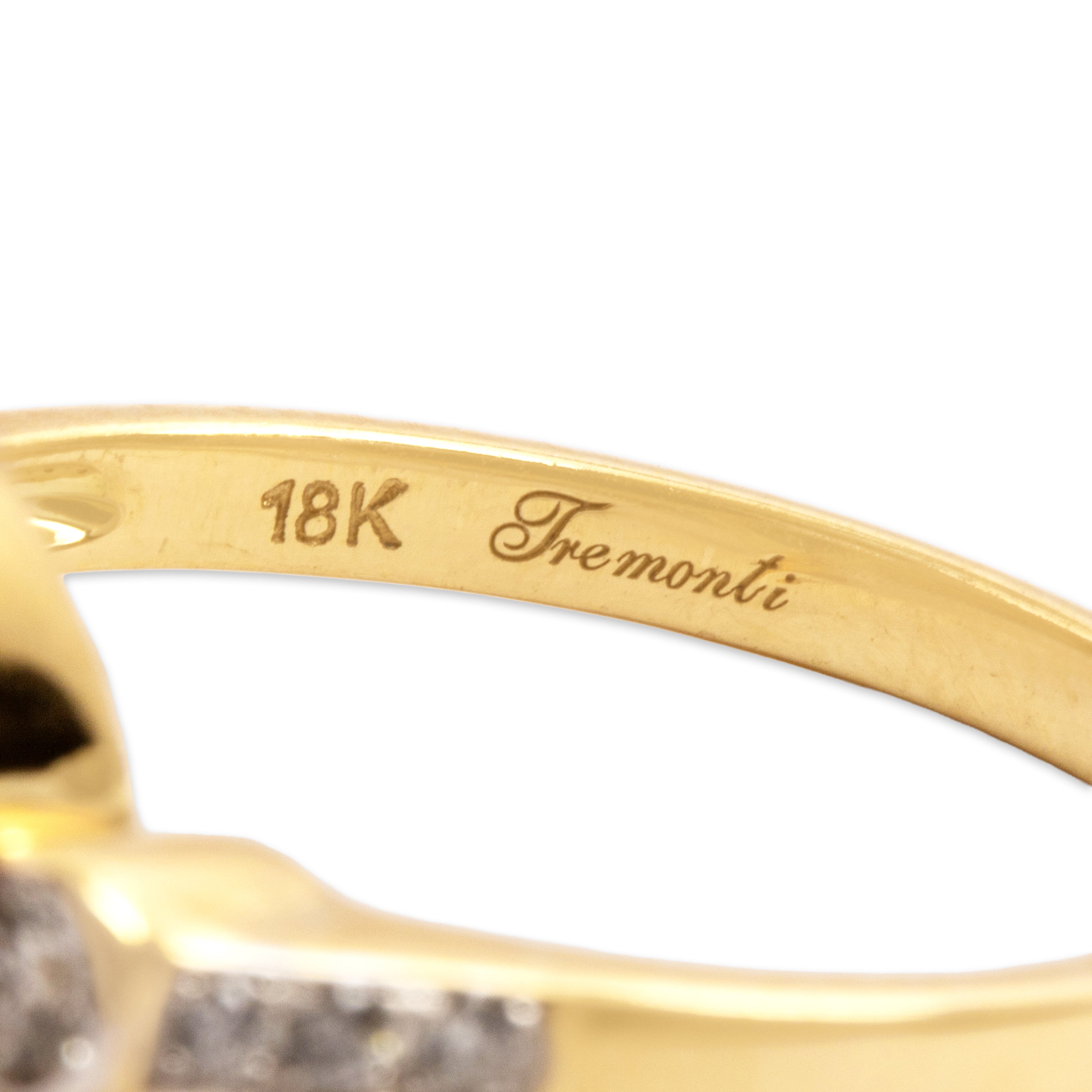 Estate 18k Yellow Gold [Custom Carat] Mesmerizing Flashing Ring - Hallmark view