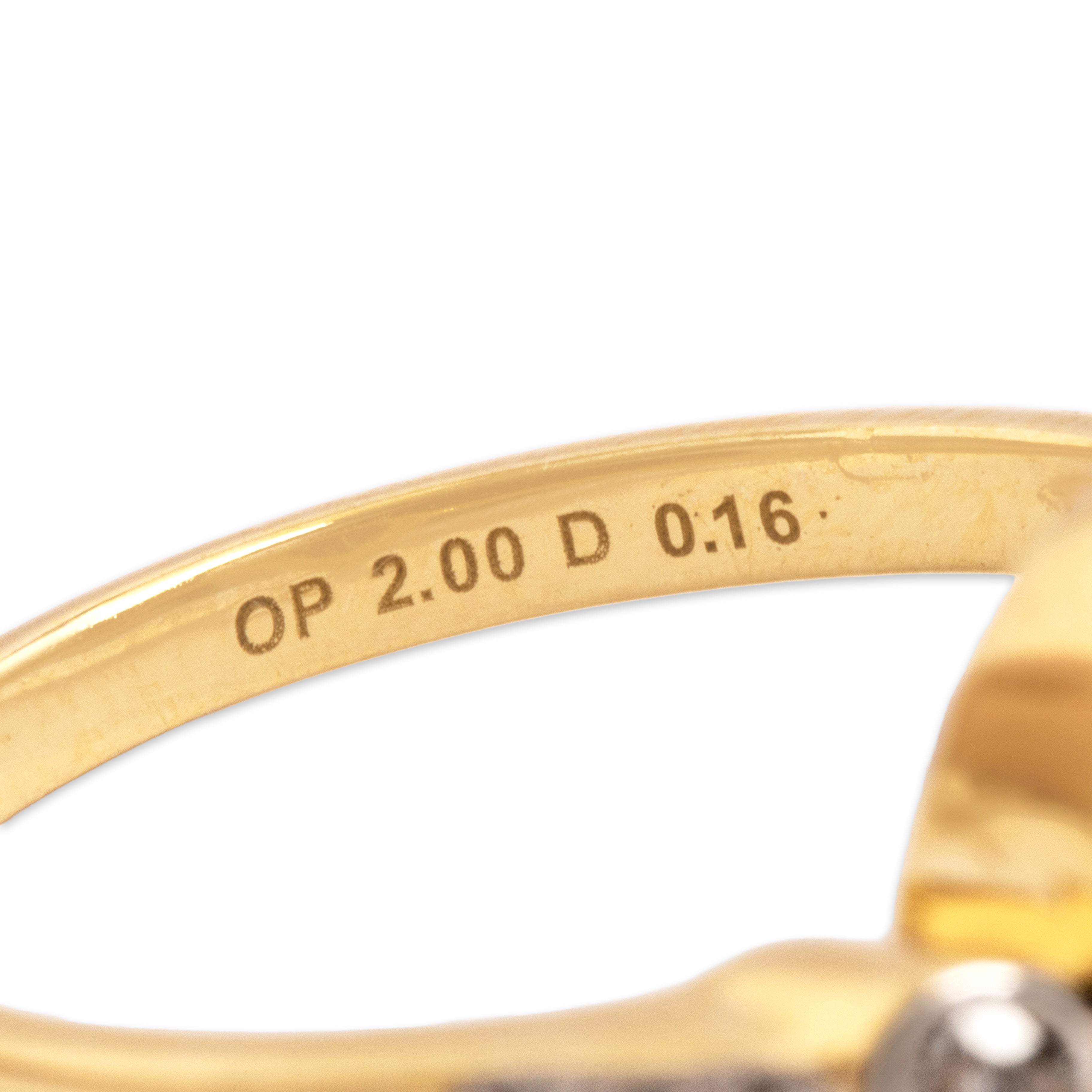 Estate 18k Yellow Gold [Custom Carat] Mesmerizing Flashing Ring - Hallmark view