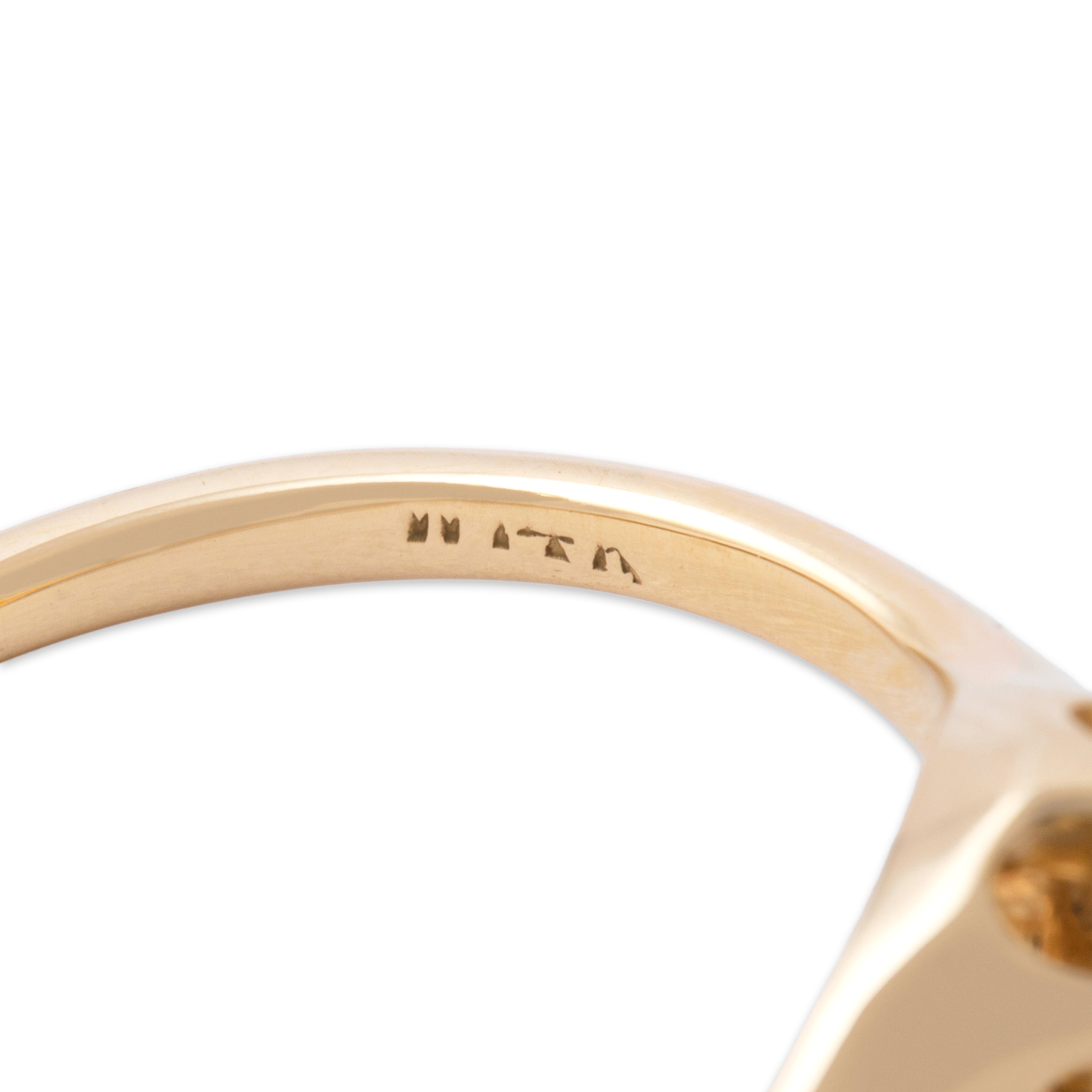 Antique Victorian 14k Yellow Gold Old Mine Cut Diamond Beautiful Classic Belcher-Set Solitaire Ring - Hallmark view