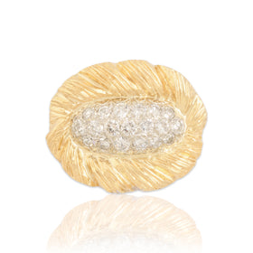Vintage 14k White & Yellow Gold .87cttw Diamond Fabulous Pavé Nest Slide Pendant