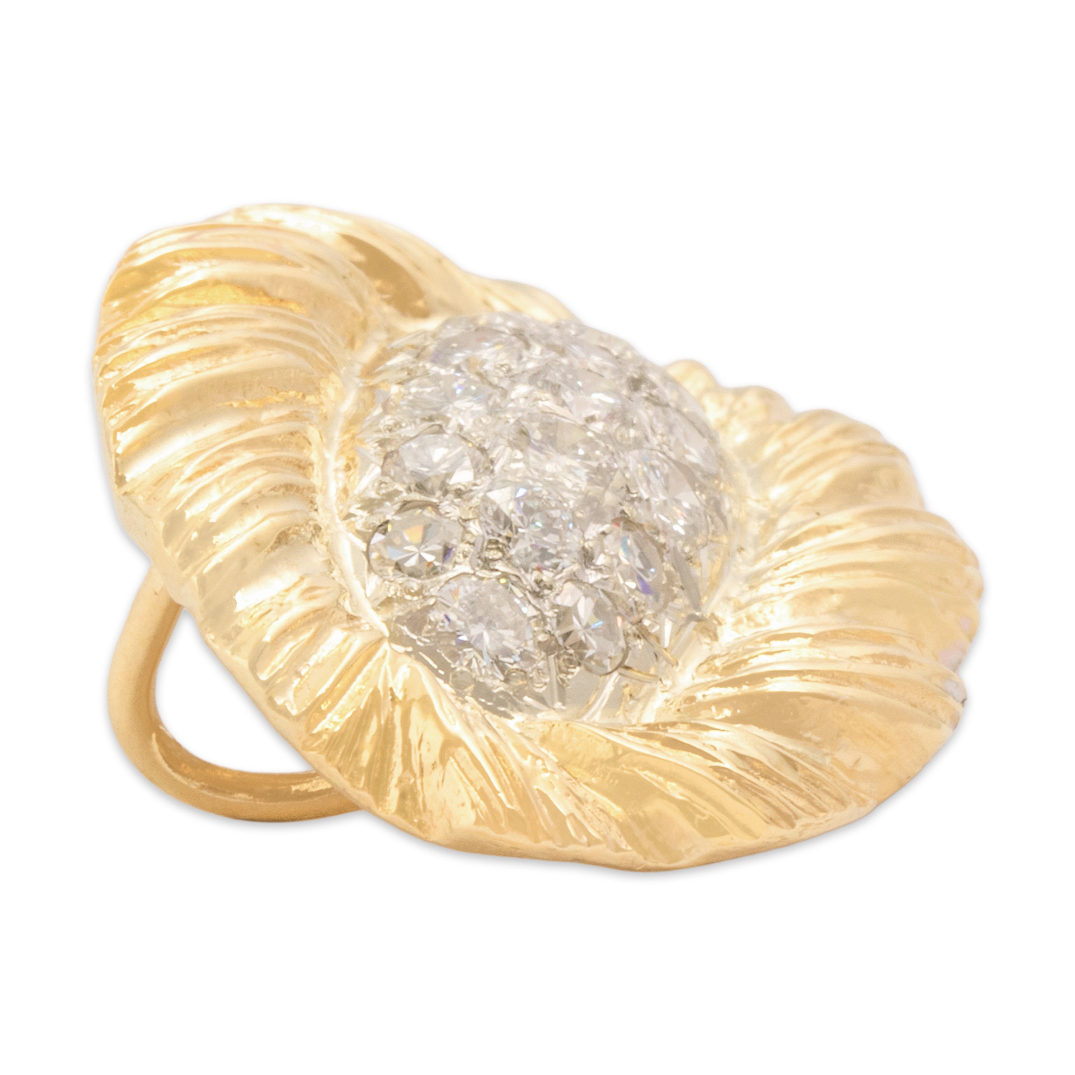 Vintage 14k White & Yellow Gold .87cttw Diamond Fabulous Pavé Nest Slide Pendant