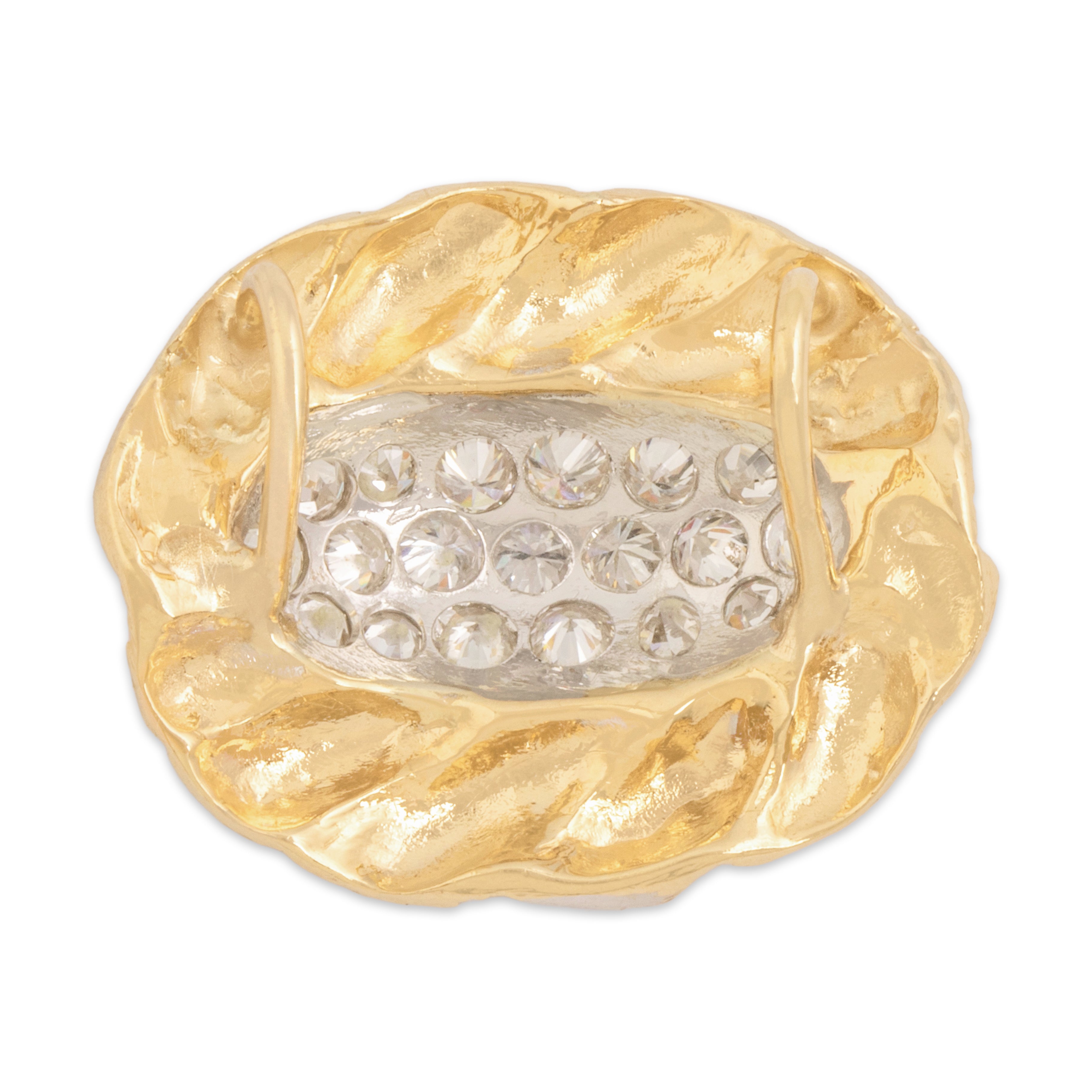 Vintage 14k White & Yellow Gold .87cttw Diamond Fabulous Pavé Nest Slide Pendant