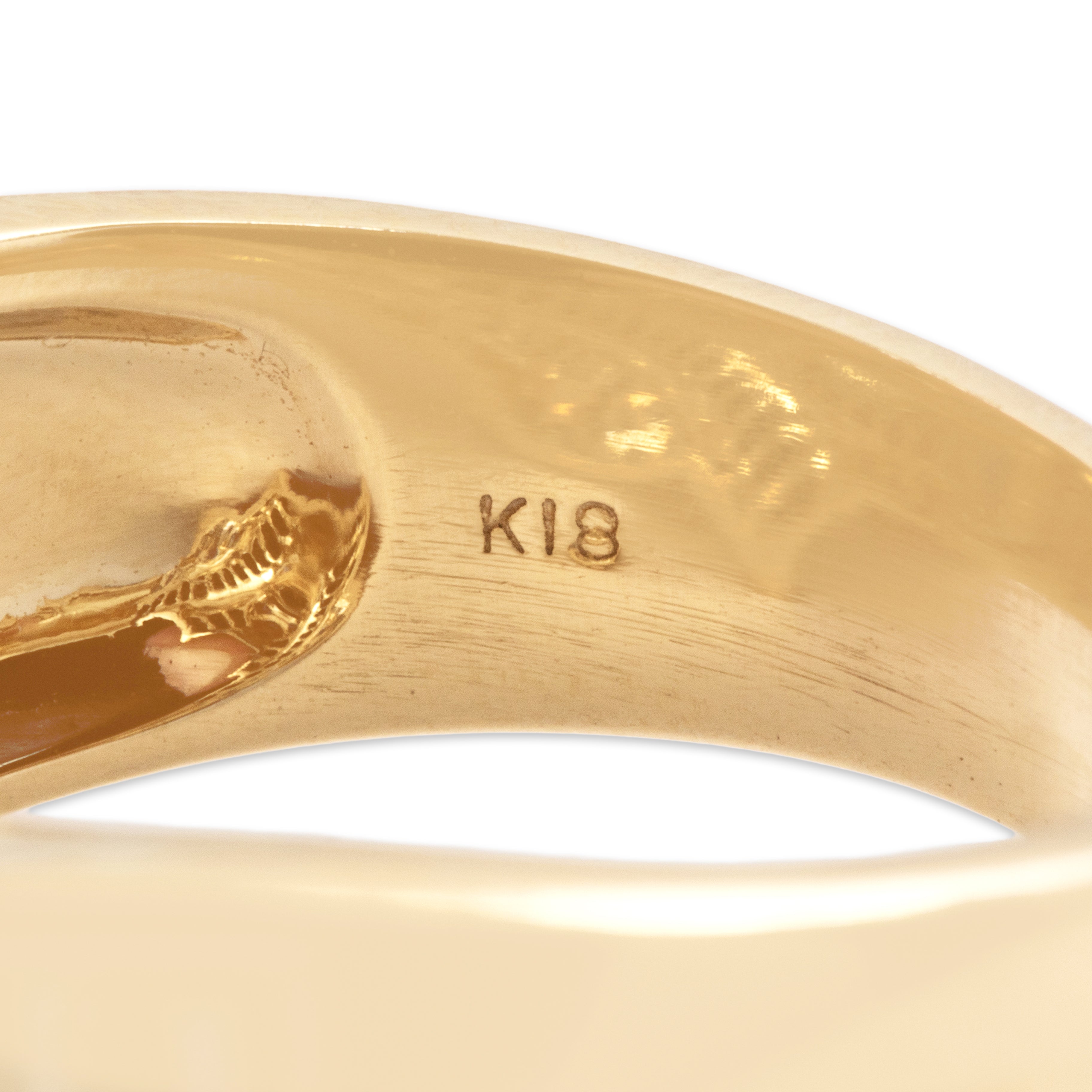 Vintage 18k Yellow Gold 1.63cttw Blue Sapphire Diamond Wide Dazzling Overlapping Channel Ring - Hallmark view