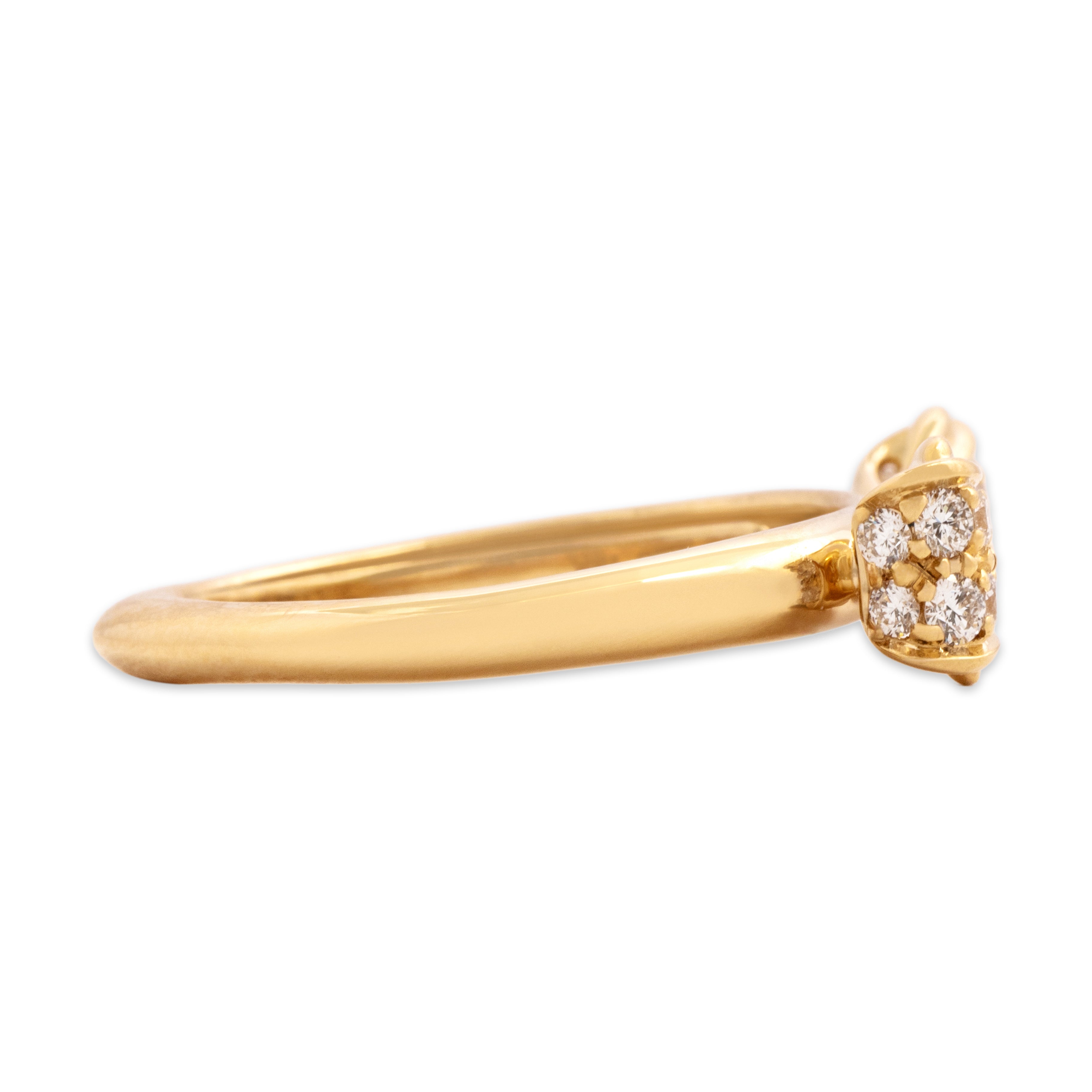 Estate Kat Florence 18k Yellow Gold [Custom Carat] Dazzling Bow Adjustable Ring - Side view