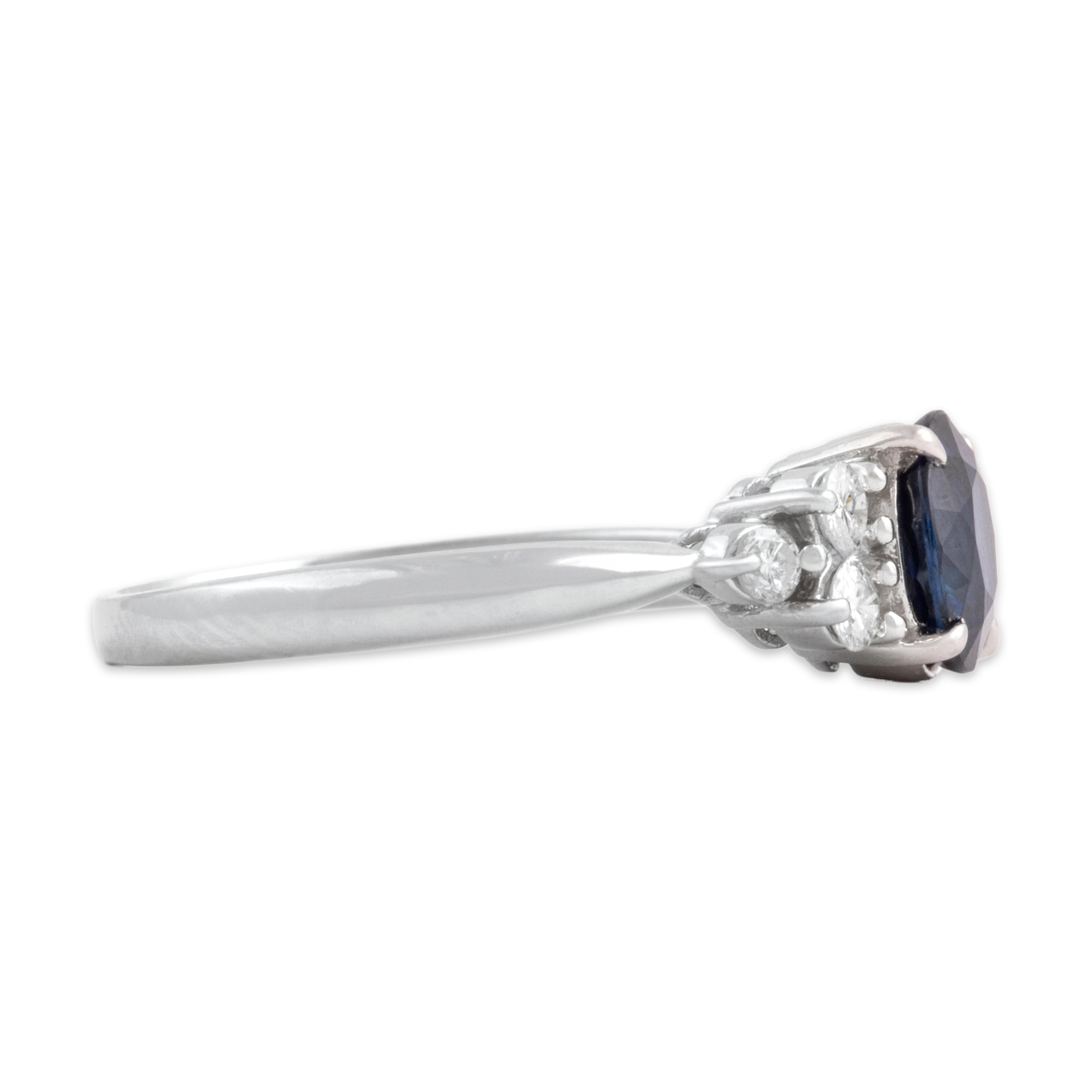 Vintage Platinum [Custom Carat] Fantastic Trio Shoulder Ring - Side view