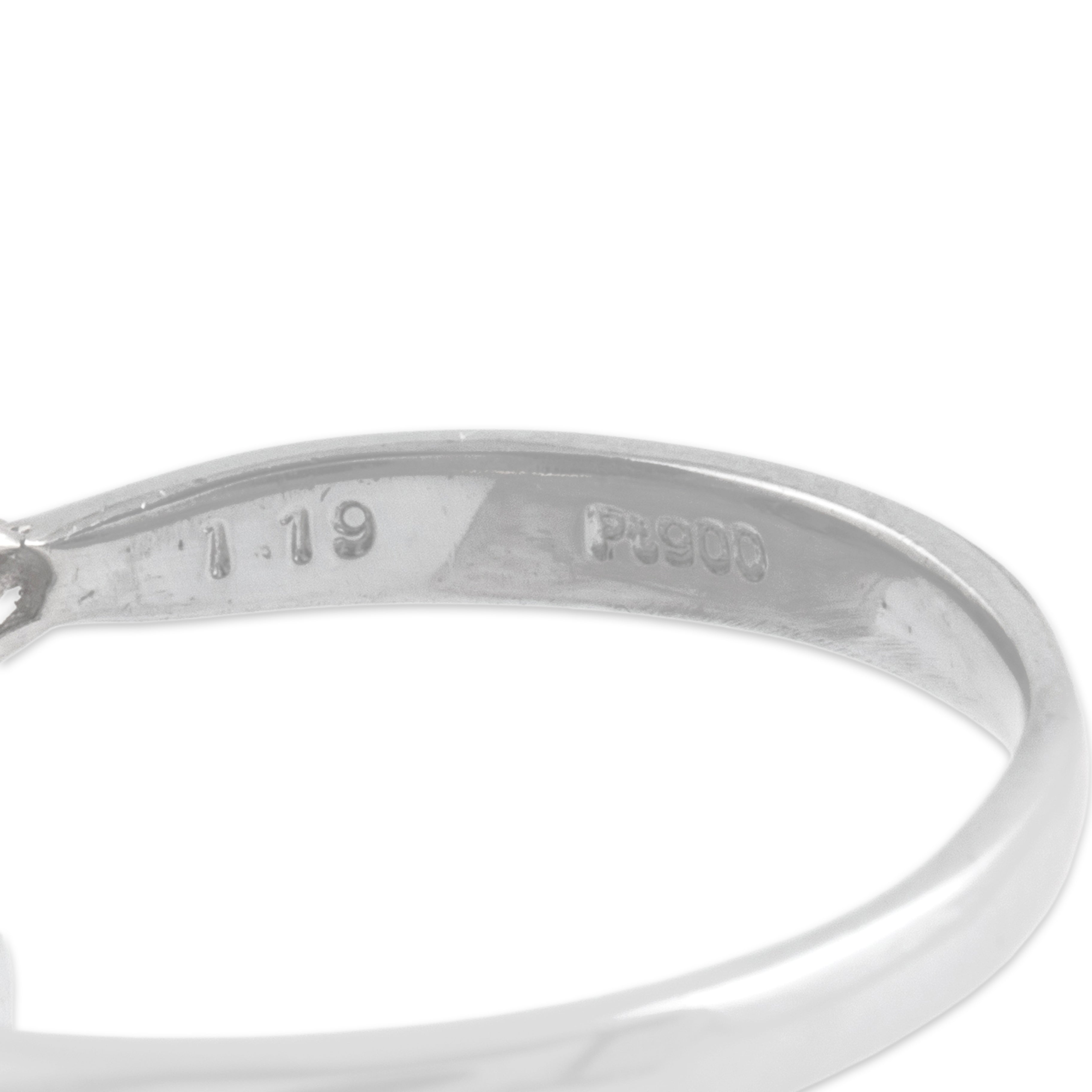 Vintage Platinum [Custom Carat] Fantastic Trio Shoulder Ring - Hallmark view