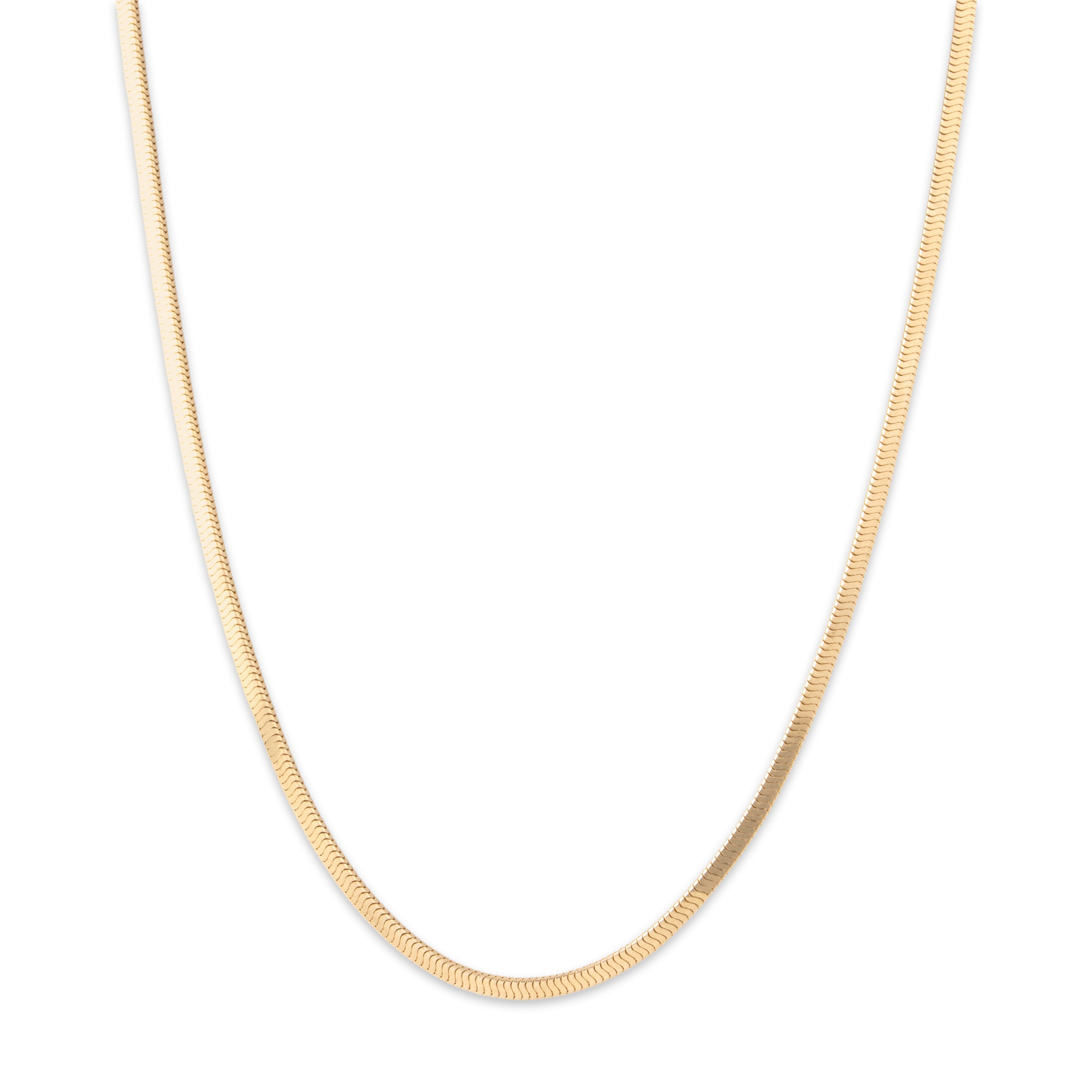 Vintage Substantial 14k Yellow Gold 2mm Squared Snake Chain 20