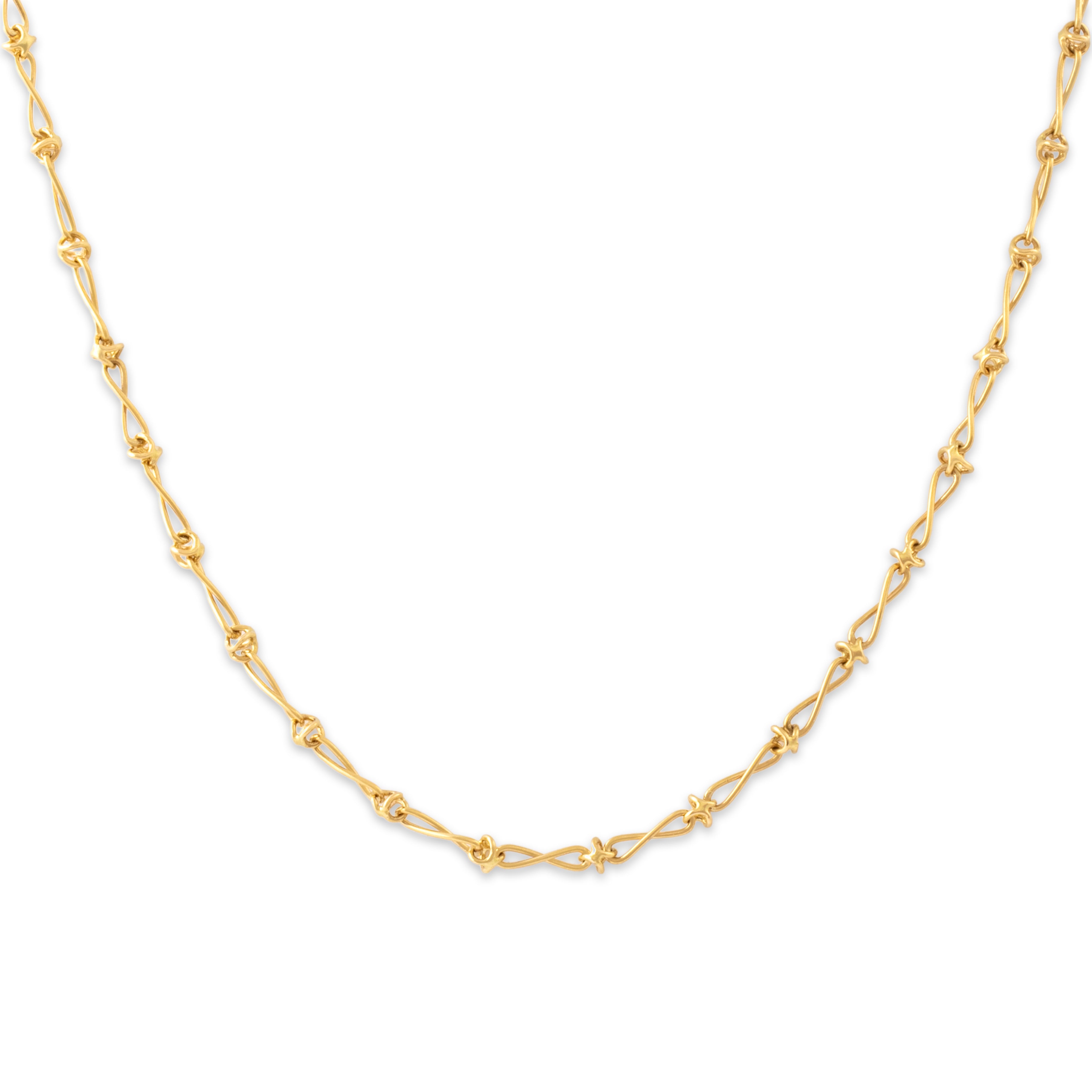 Vintage Portuguese 19k Yellow Gold 2.9mm (At X Links) Wire Link Chain - detail view #1