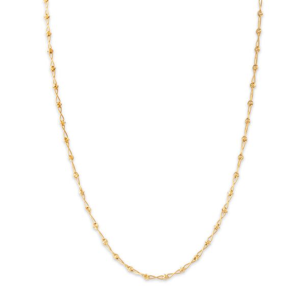 Vintage Portuguese 19k Yellow Gold 2.9mm Wire Link Chain 16.25