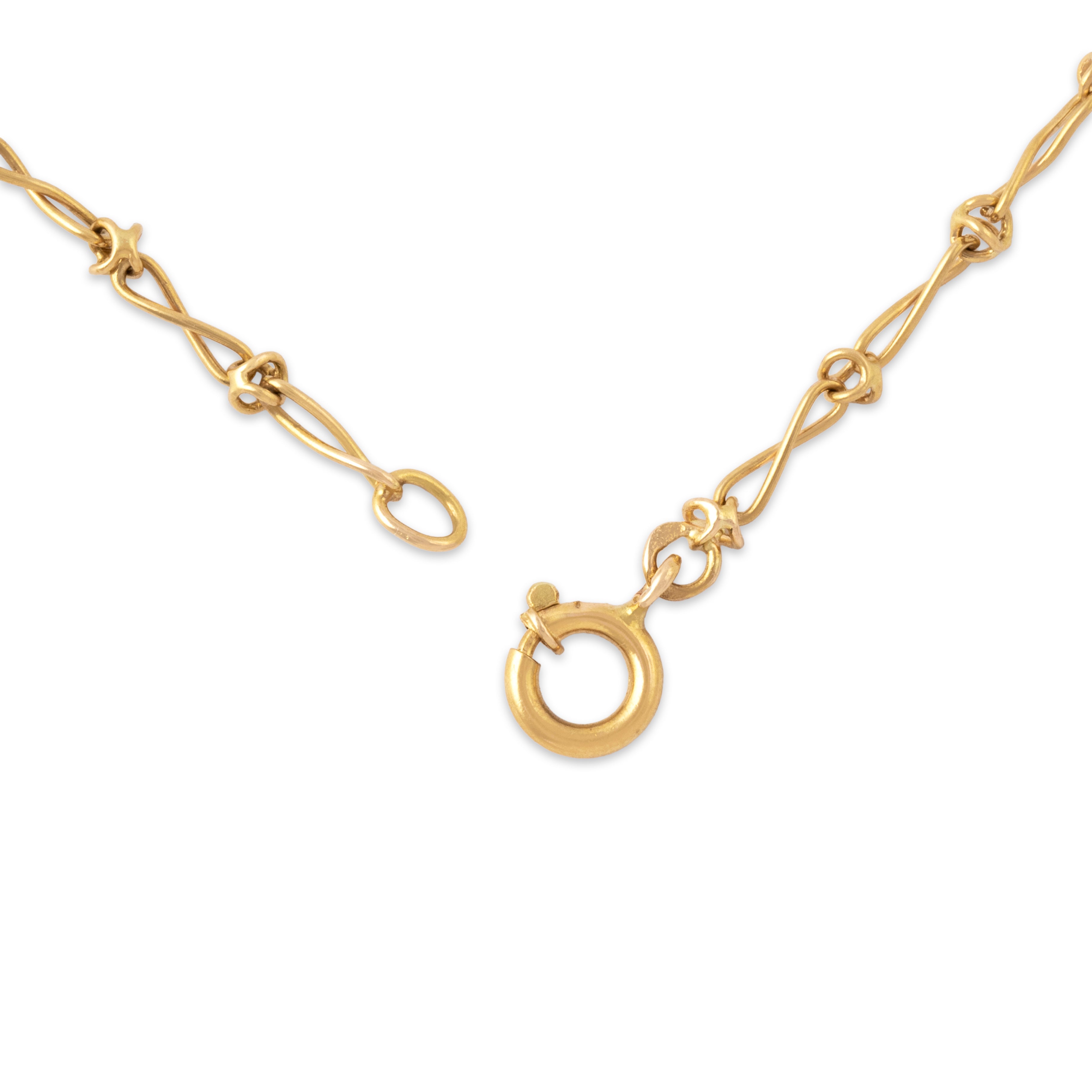 Vintage Portuguese 19k Yellow Gold 2.9mm (At X Links) Wire Link Chain - clasp view