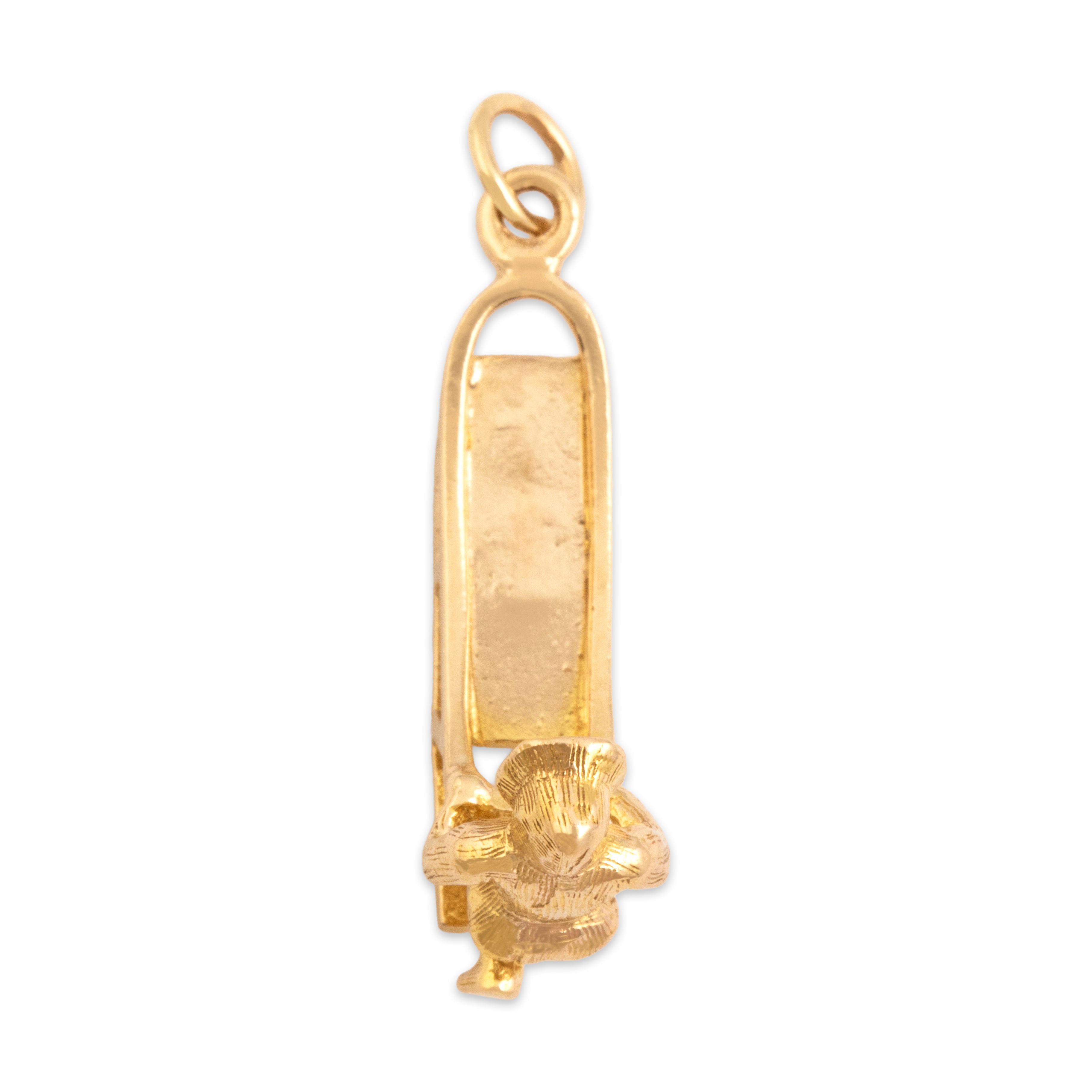 Vintage 10k Yellow Gold Inuit Sledder Charm / Pendant - detail view #1