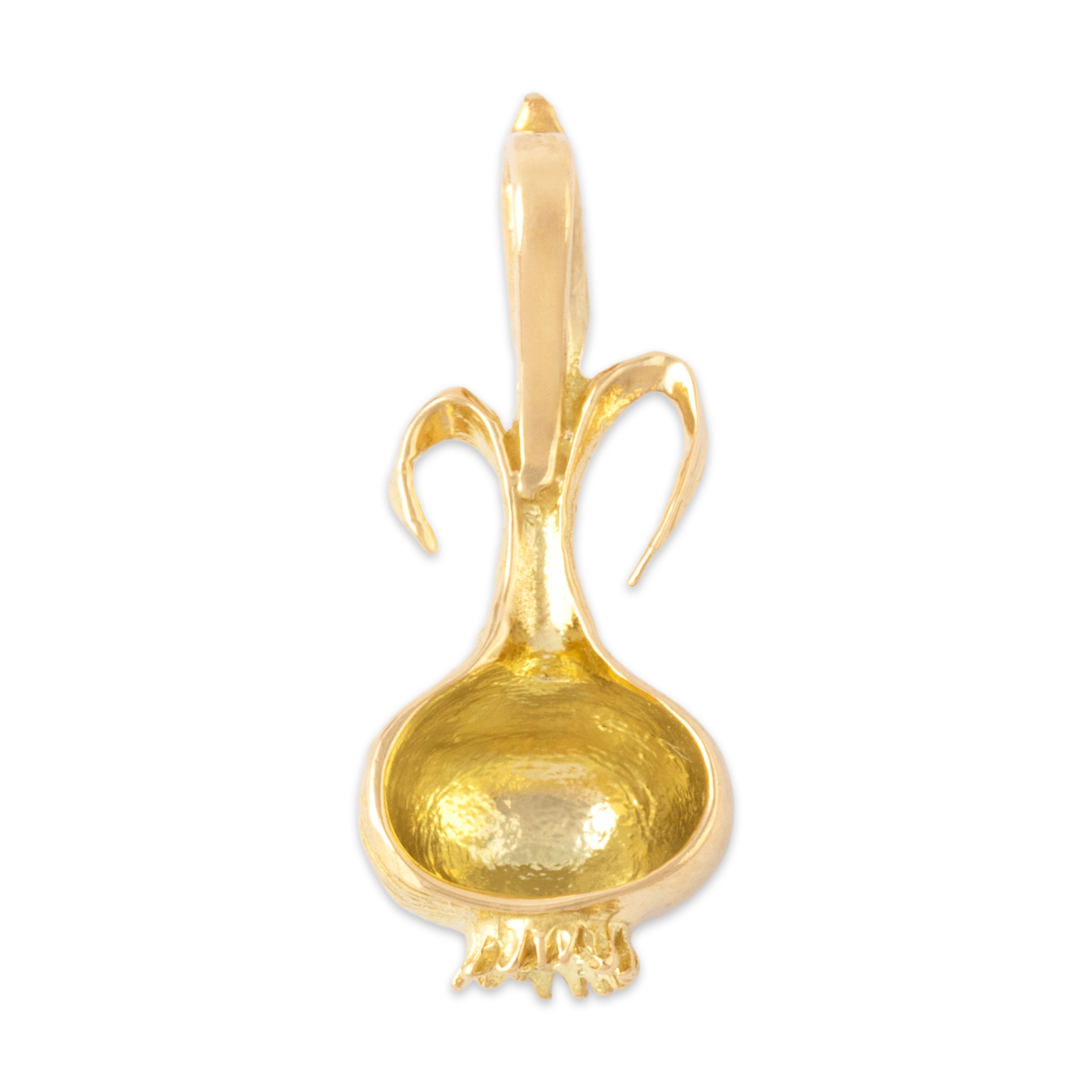 Vintage 18k Yellow Gold Adorable Growing Onion Pendant - Back view