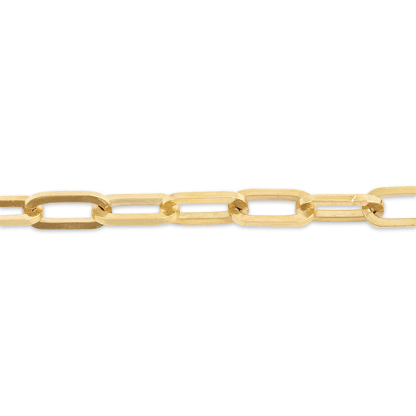 Vintage 18k Yellow Gold Chic Paperclip Link Bracelet 7.25