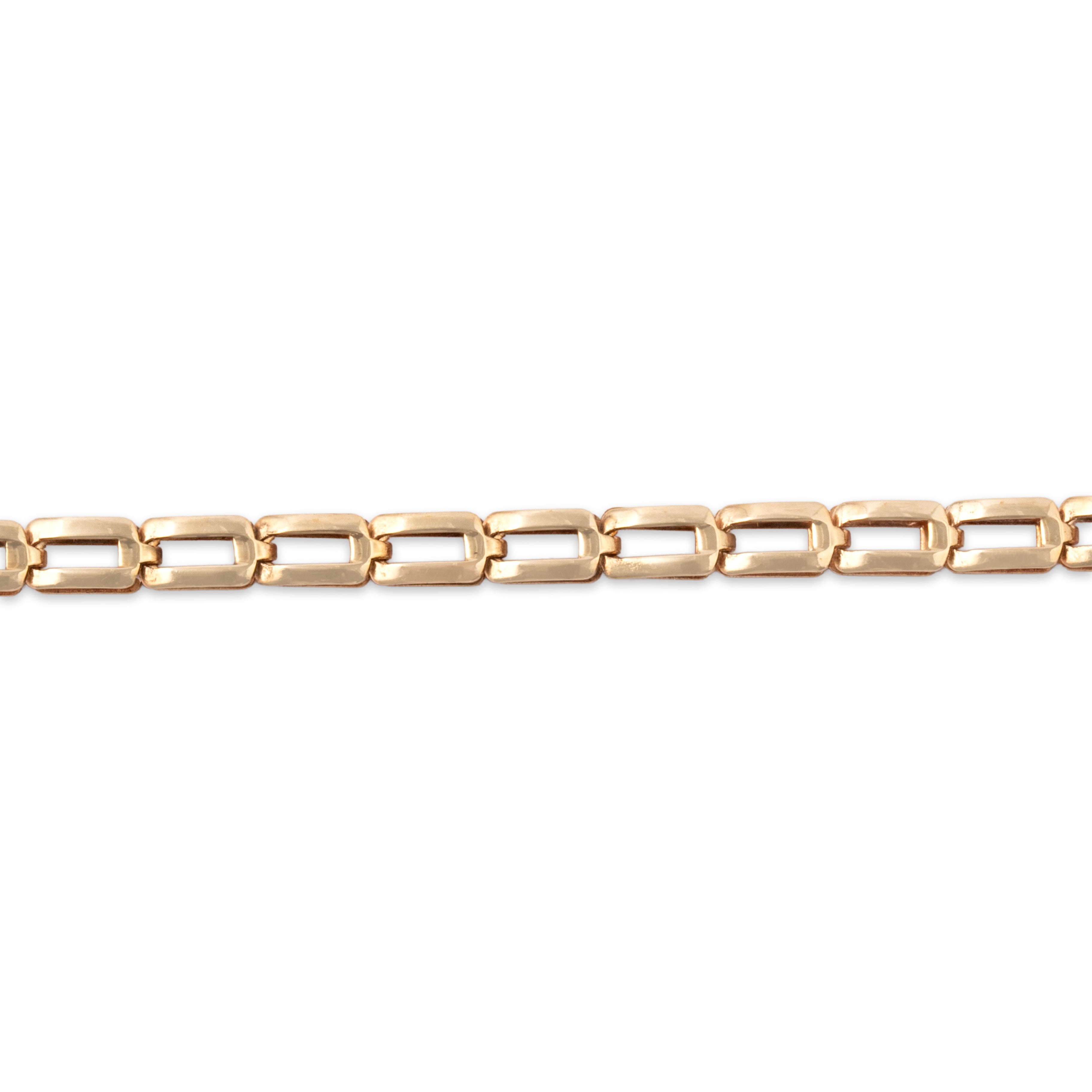 Vintage Italian 14k Yellow Gold Sleek Open Geometric Link Bracelet - detail view #1
