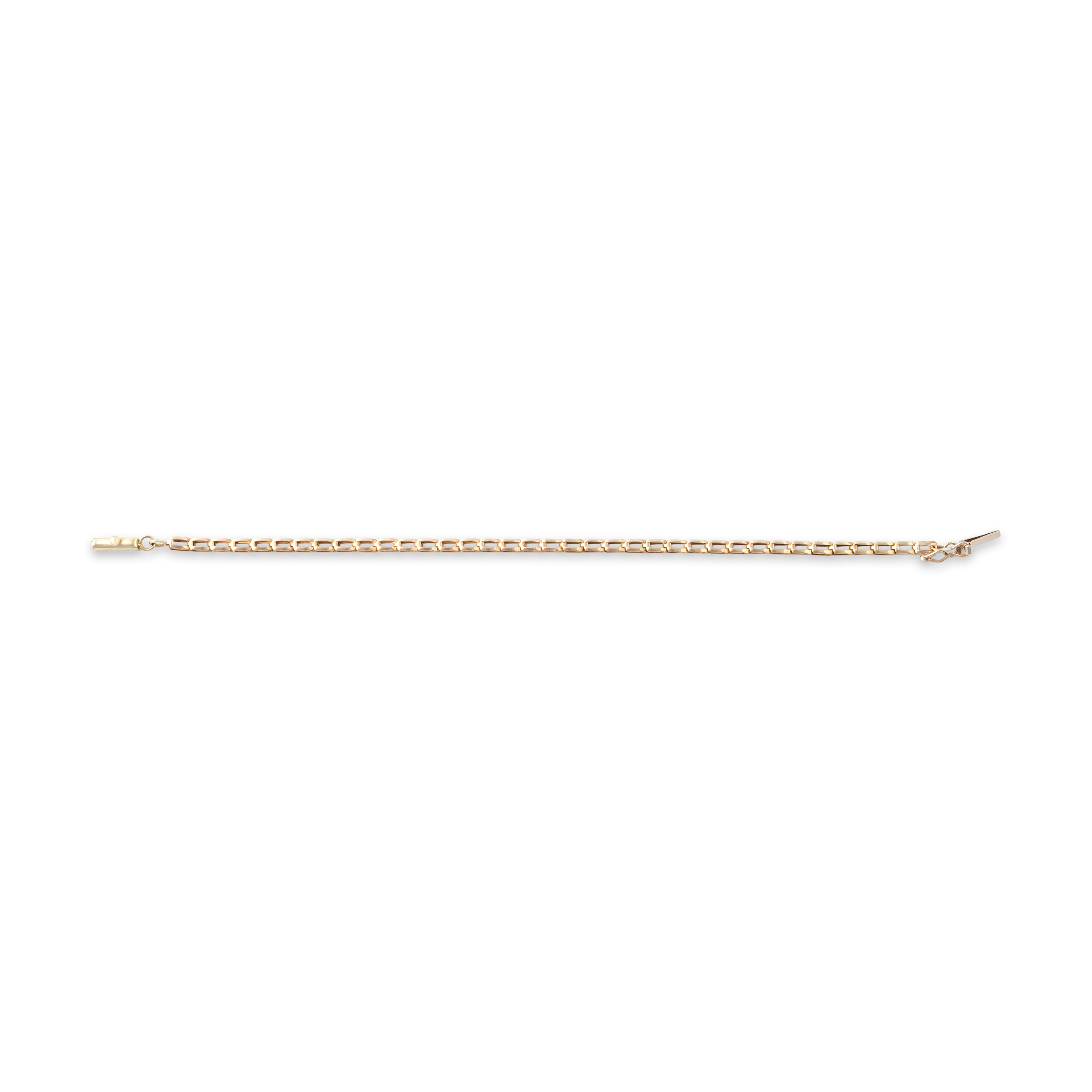 Vintage Italian 14k Yellow Gold Sleek Open Geometric Link Bracelet - Overall view