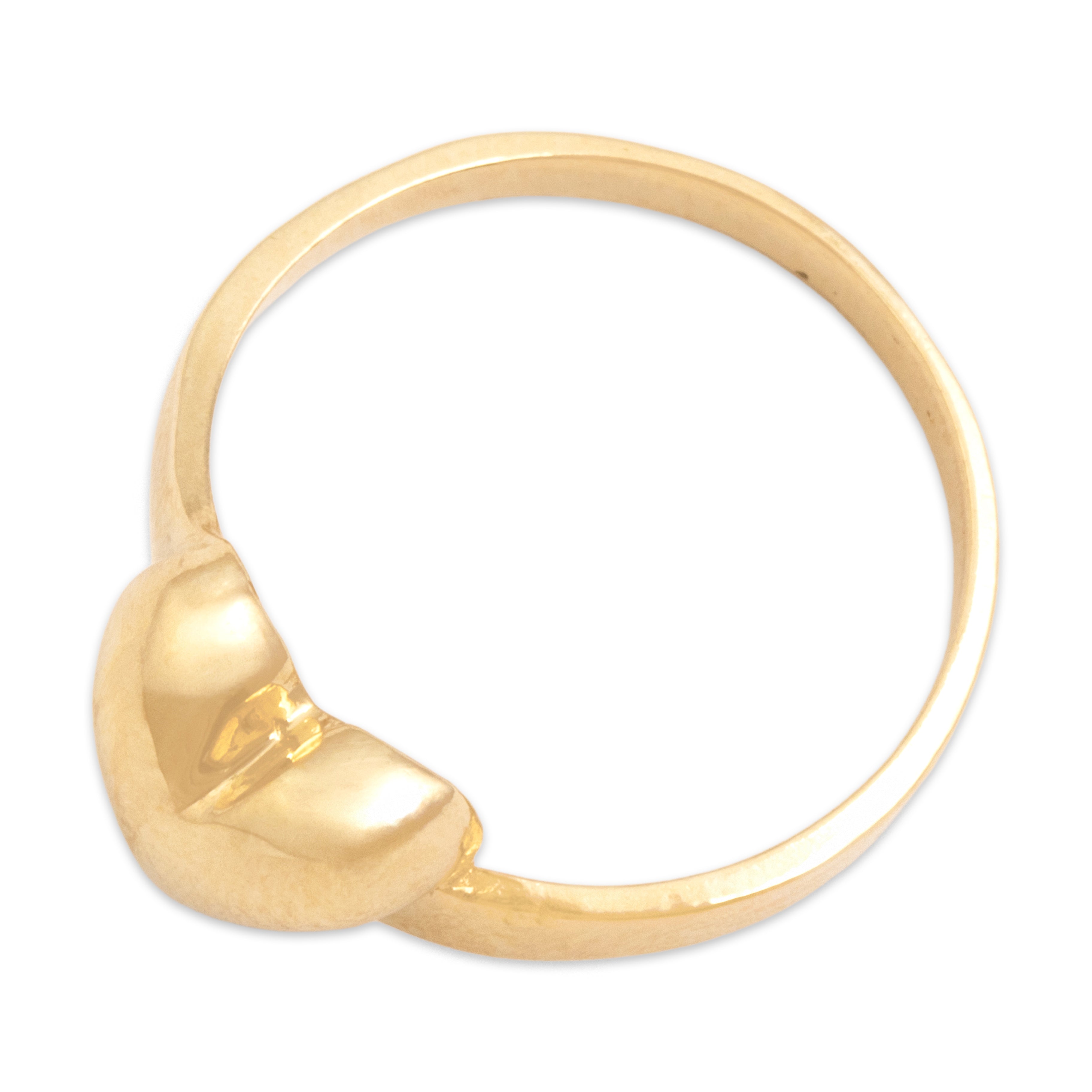 Vintage 14k Yellow Gold Romantic Gleaming Puffy Heart Ring - Overall view