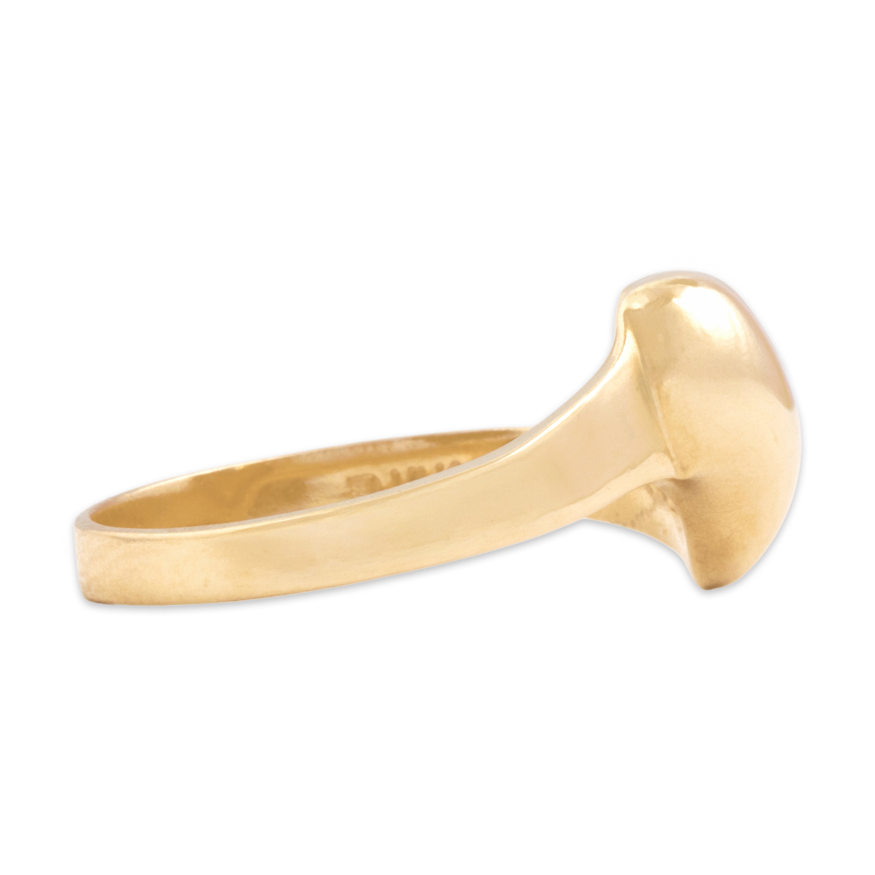 Vintage 14k Yellow Gold Romantic Gleaming Puffy Heart Ring - Side view
