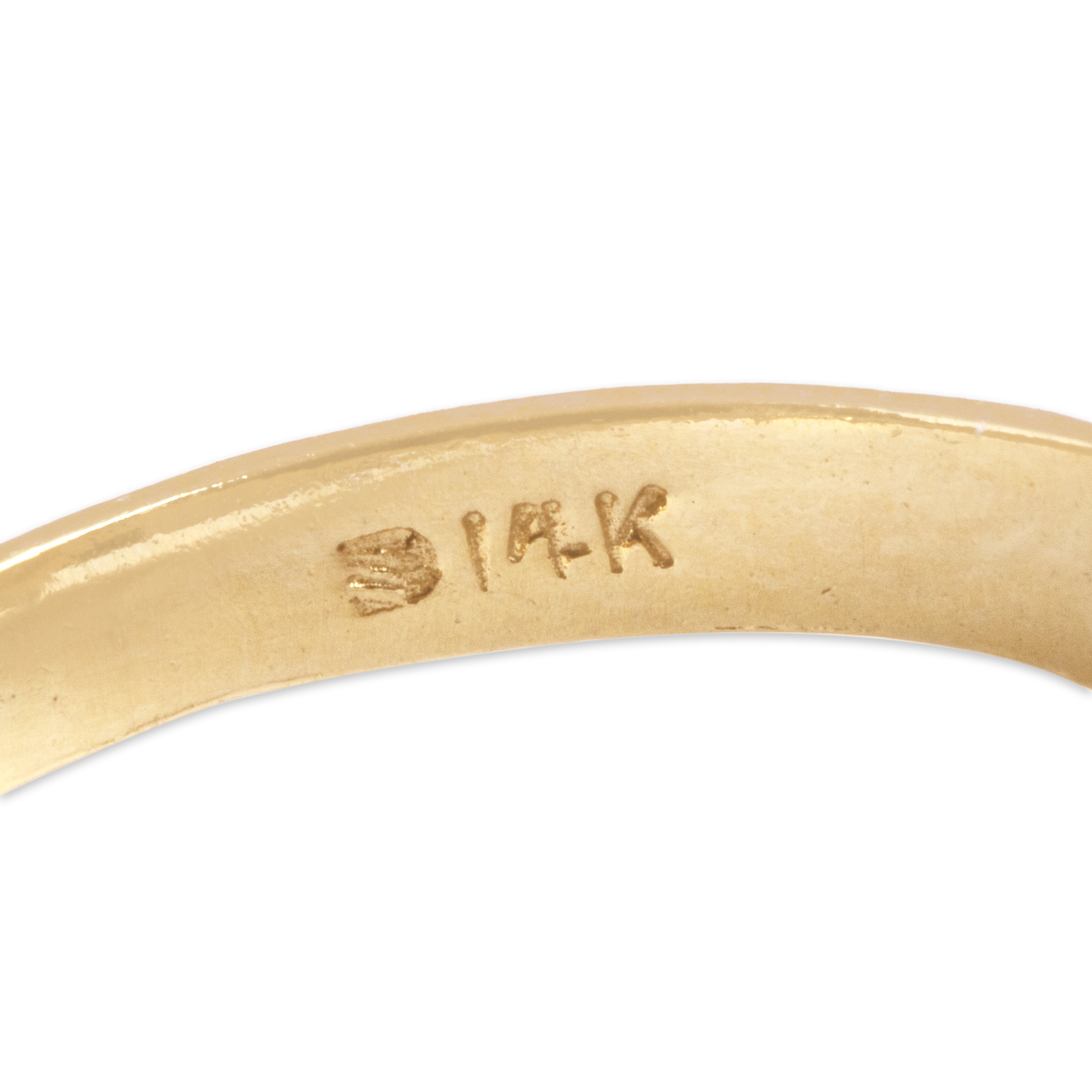 Vintage 14k Yellow Gold Romantic Gleaming Puffy Heart Ring - Hallmark view