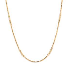 Vintage 14k Yellow Gold 1.9mm Long Curb & Mariner Link Chain 29.75"