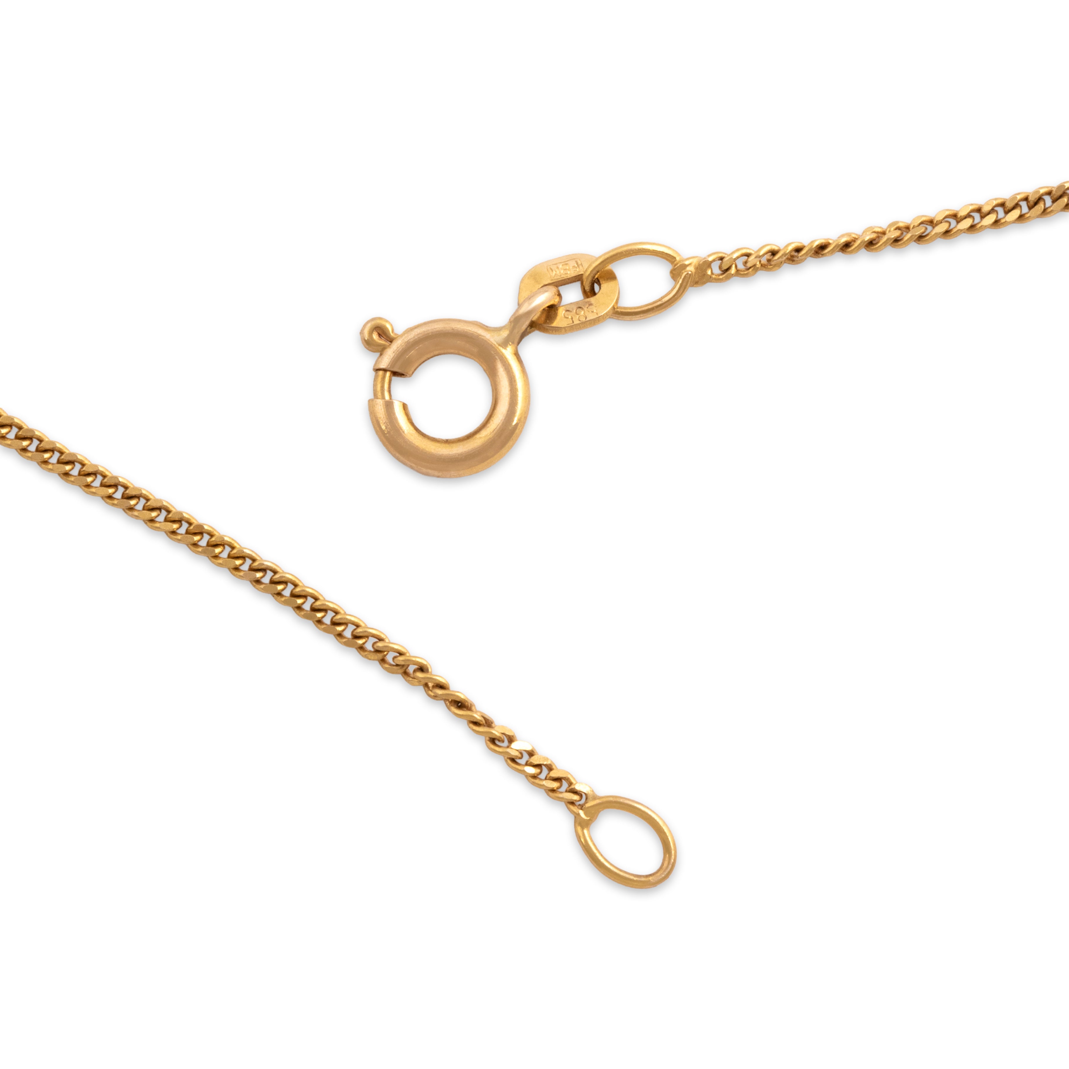 Vintage 14k Yellow Gold 1.9mm (Mariner Link), 1.15mm (Curb Link) Curb & Mariner Link Chain - clasp view
