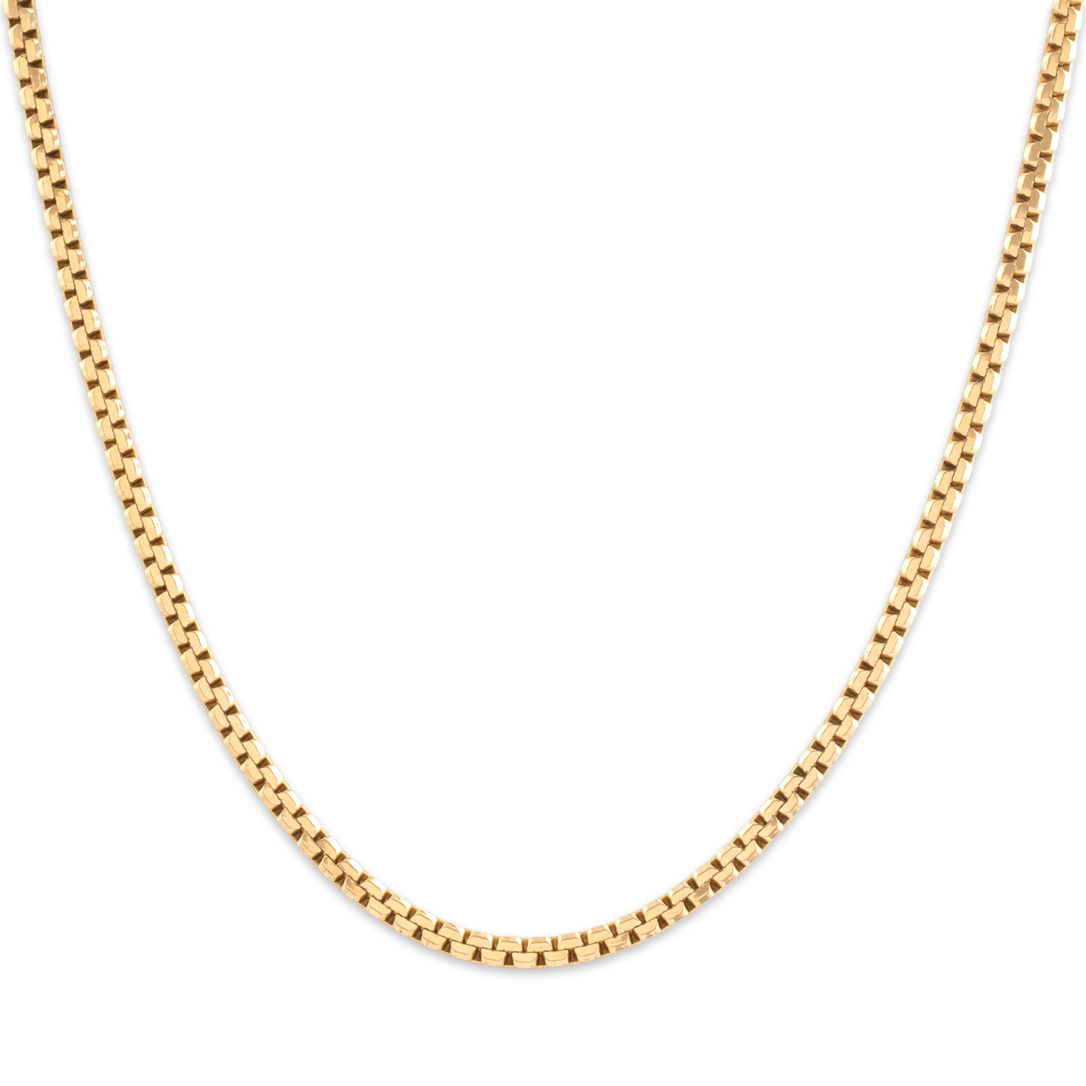 Vintage Italian 14k Yellow Gold 2.5mm Fantastic Flat C-Link Chain - Close-up view