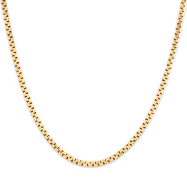 Vintage Italian 14k Yellow Gold 2.5mm Flat C-Link Chain 18