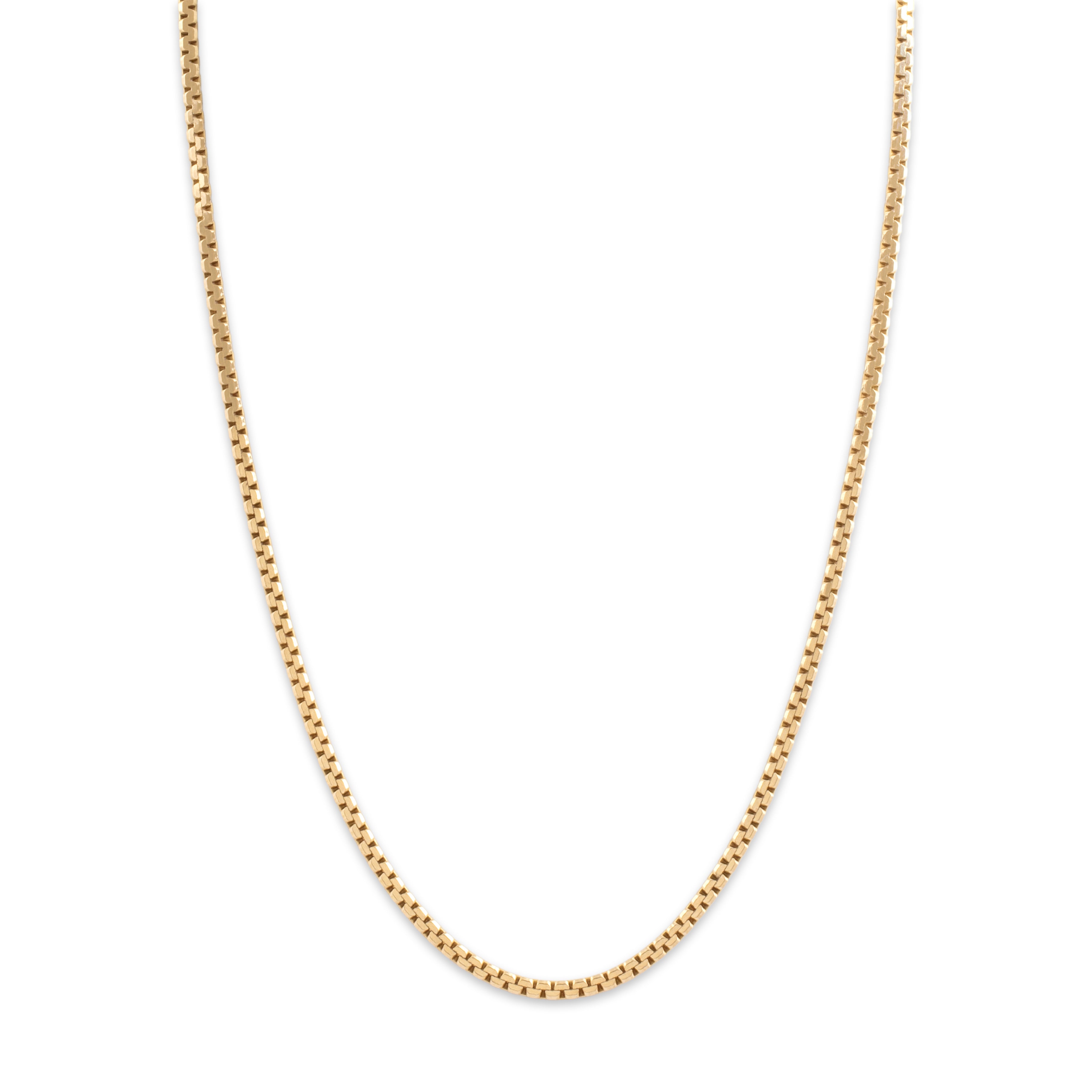 Vintage Italian 14k Yellow Gold 2.5mm Fantastic Flat C-Link Chain - detail view #1