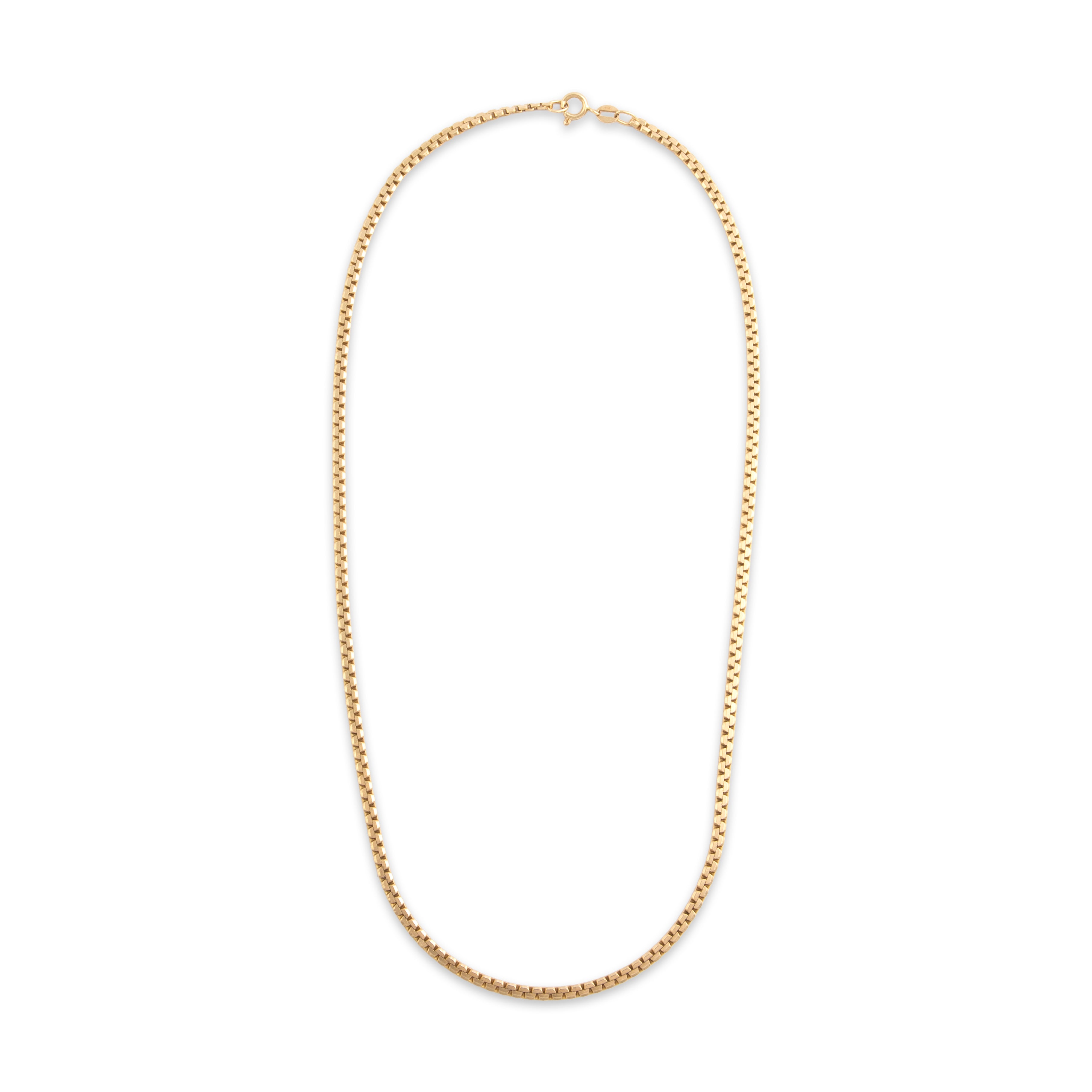 Vintage Italian 14k Yellow Gold 2.5mm Fantastic Flat C-Link Chain - Overall view