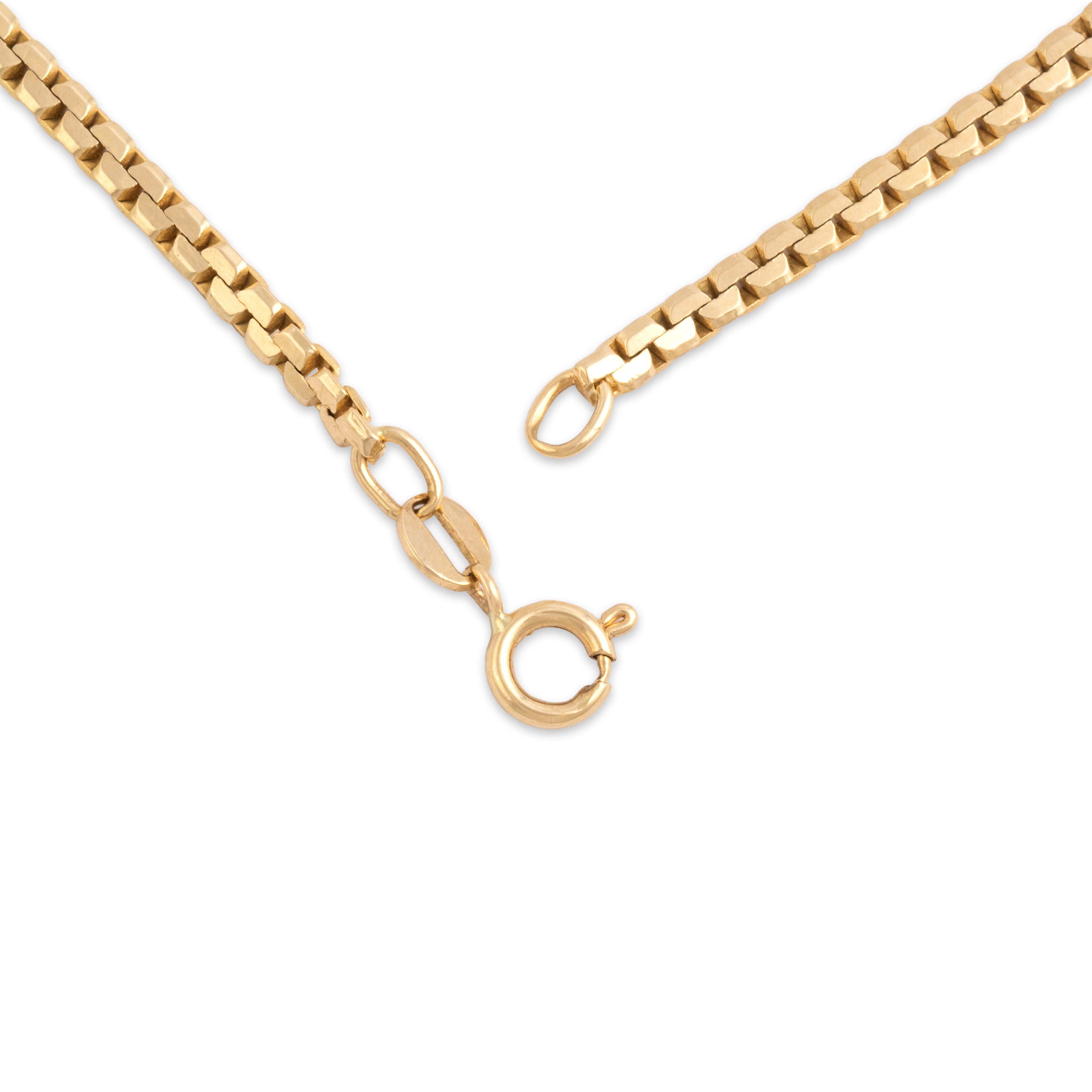 Vintage Italian 14k Yellow Gold 2.5mm Fantastic Flat C-Link Chain - clasp view
