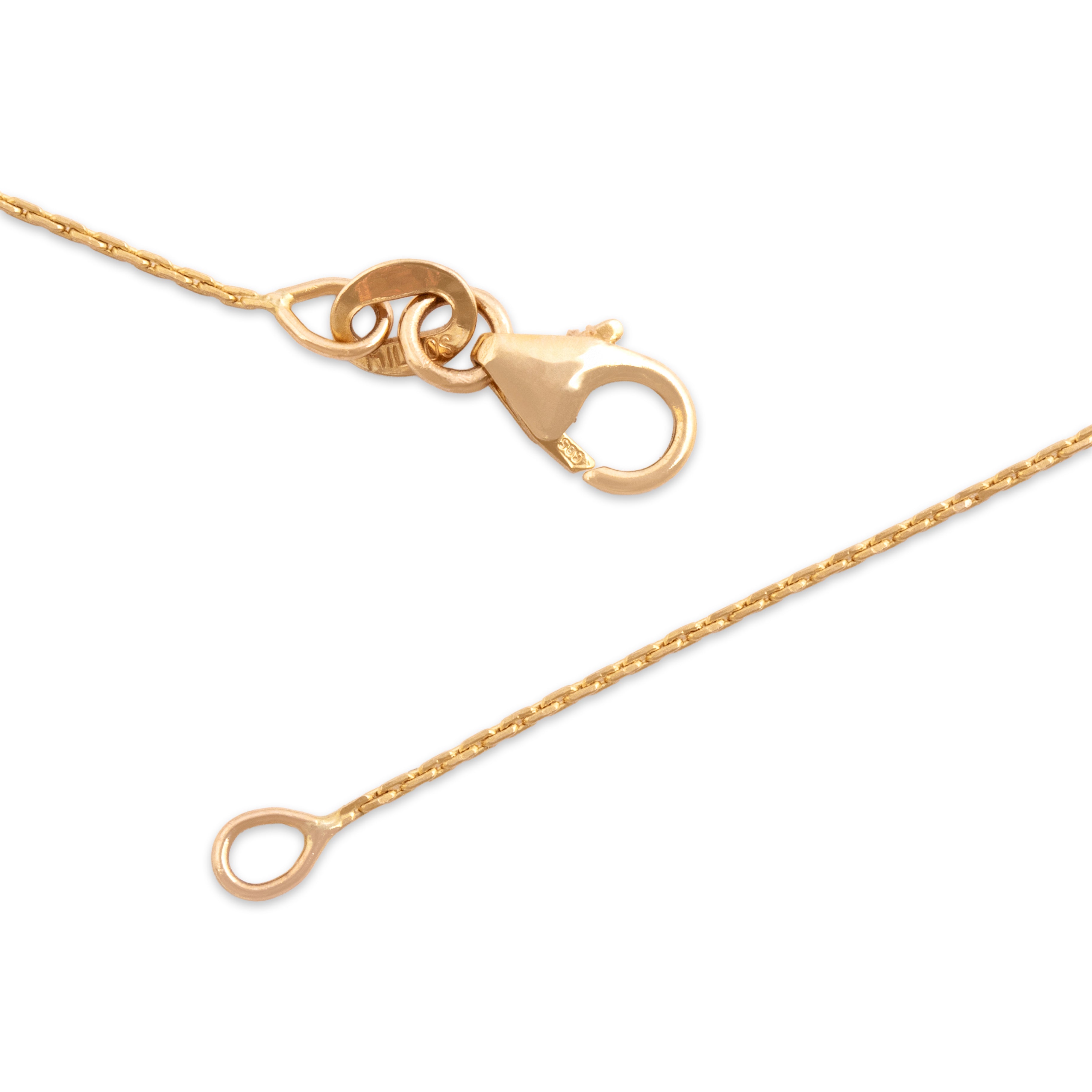 Estate Italian 14k Yellow Gold 3.1mm (At Station), .8mm (Chain) Bauble Station Chain - clasp view