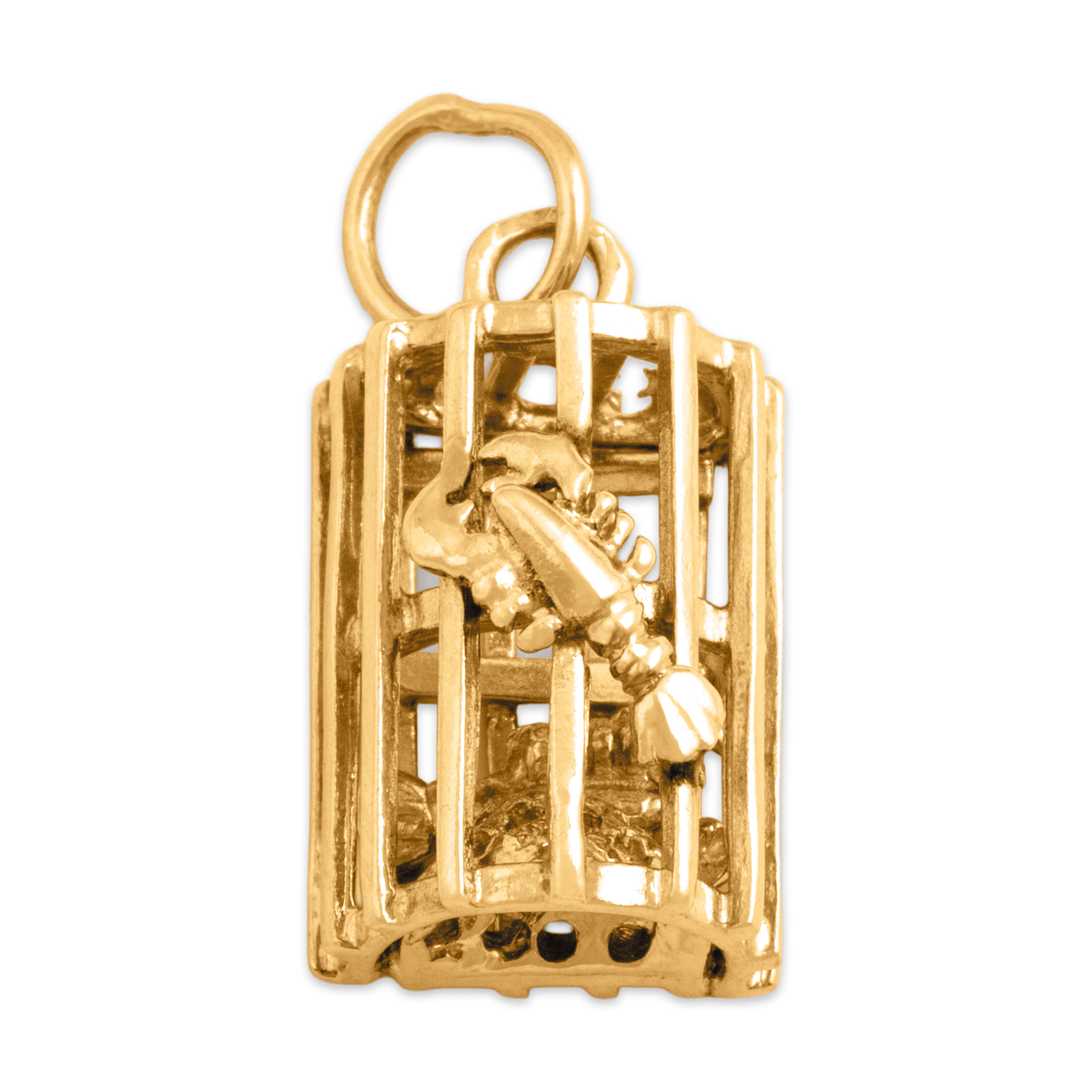 Vintage 14k Yellow Gold Nautical Lobster Trap Charm / Pendant