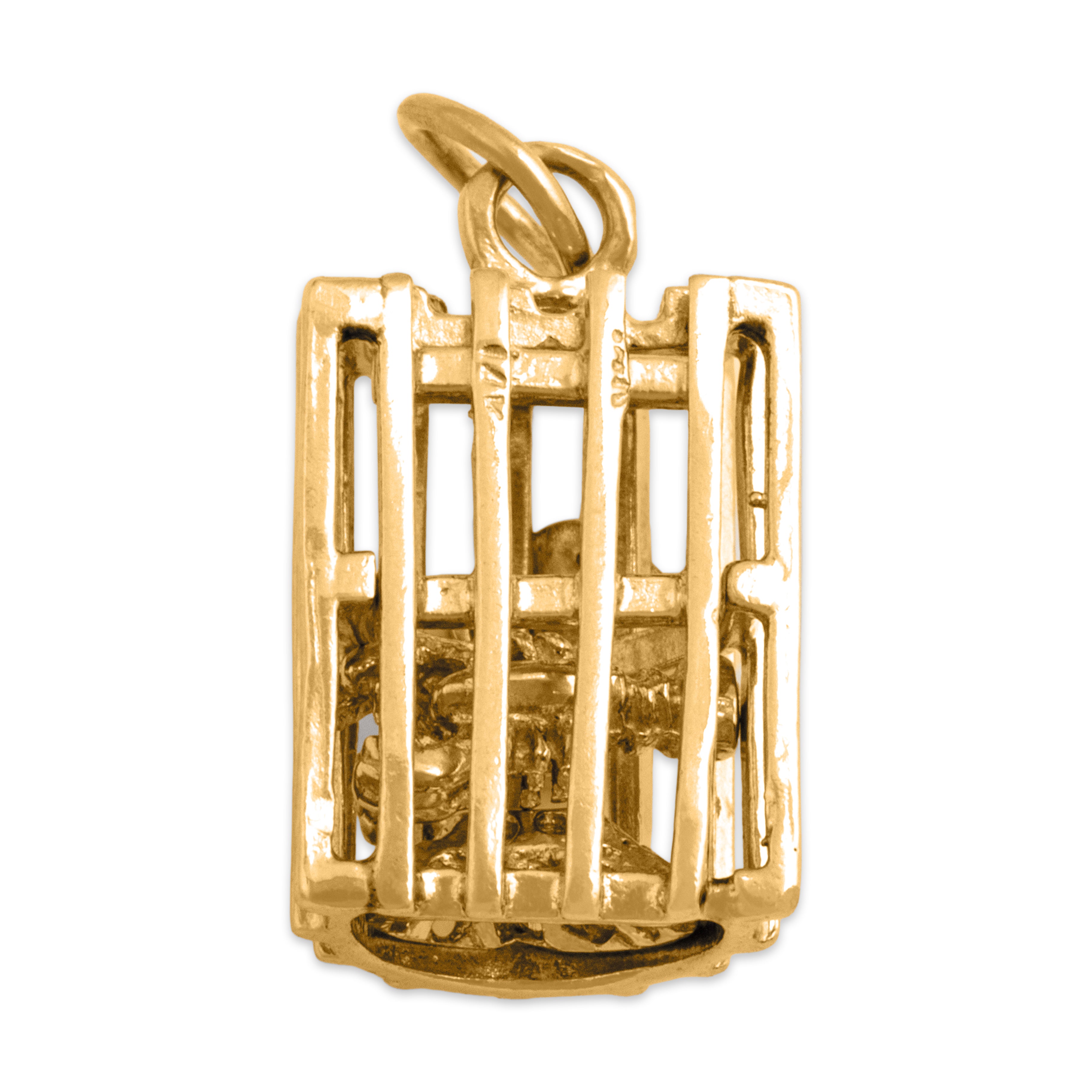 Vintage 14k Yellow Gold Nautical Lobster Trap Charm / Pendant