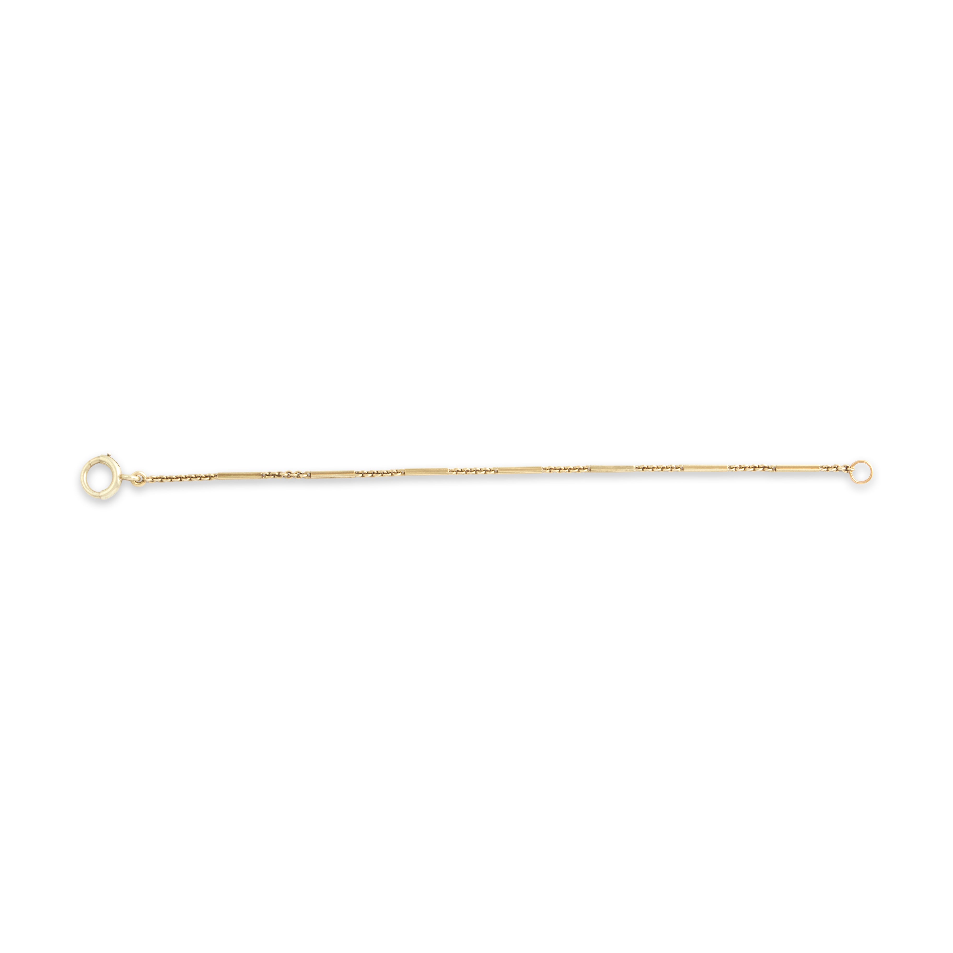 Antique 14k Yellow Gold Cable Bar Link Watch Fob Bracelet - Overall view