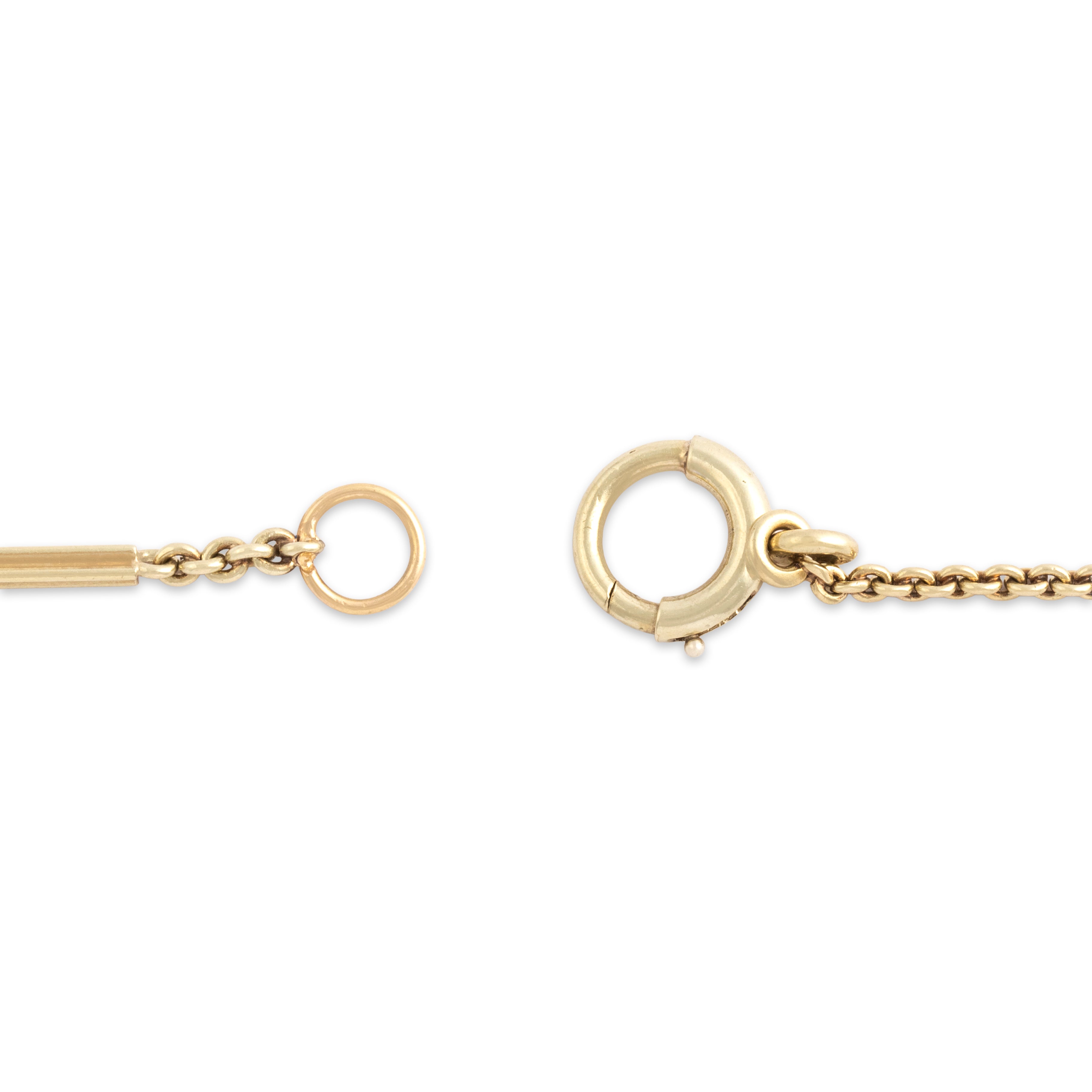 Antique 14k Yellow Gold Cable Bar Link Watch Fob Bracelet - clasp view
