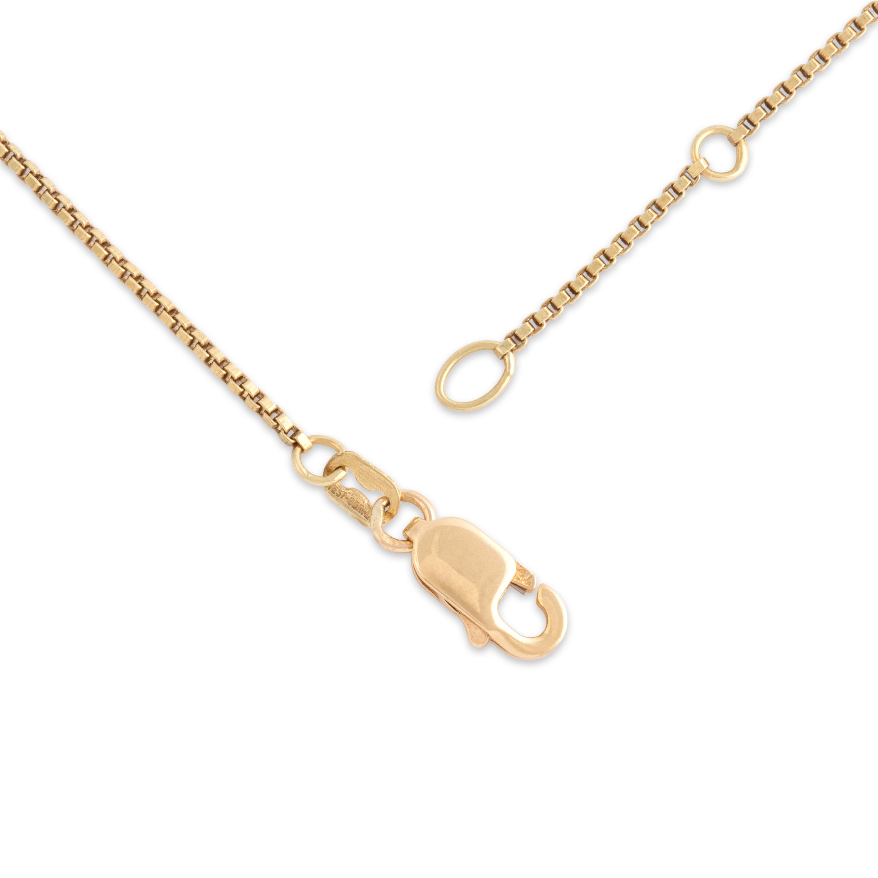Vintage German 14k Yellow Gold Multi-Link Byzantine Station Chain Adjustable Necklace - clasp view