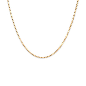 Vintage 14k Yellow Gold 1.2mm Flashing Elongated Box Chain 20.75"