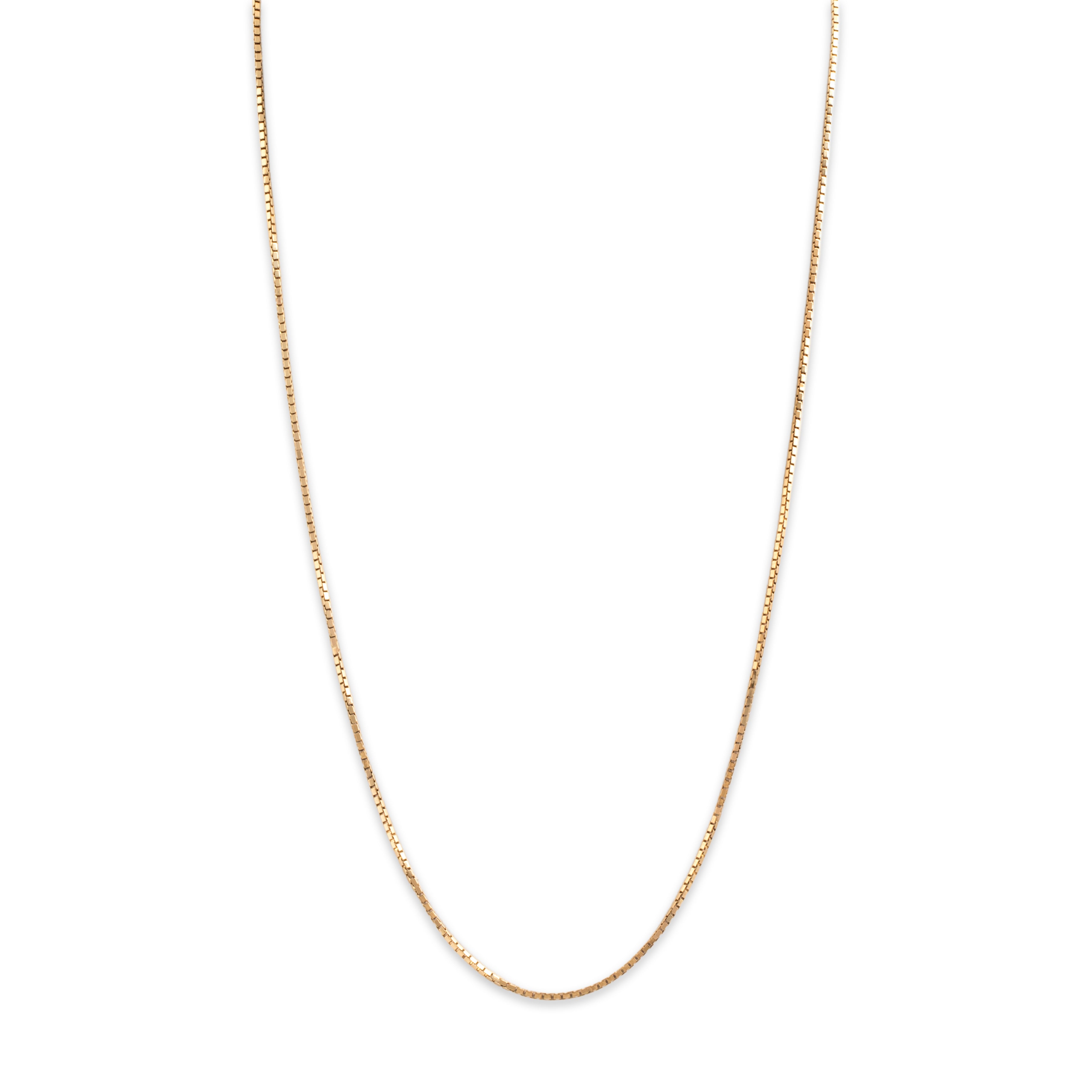 Vintage 14k Yellow Gold 1.2mm Flashing Elongated Box Chain - detail view #1